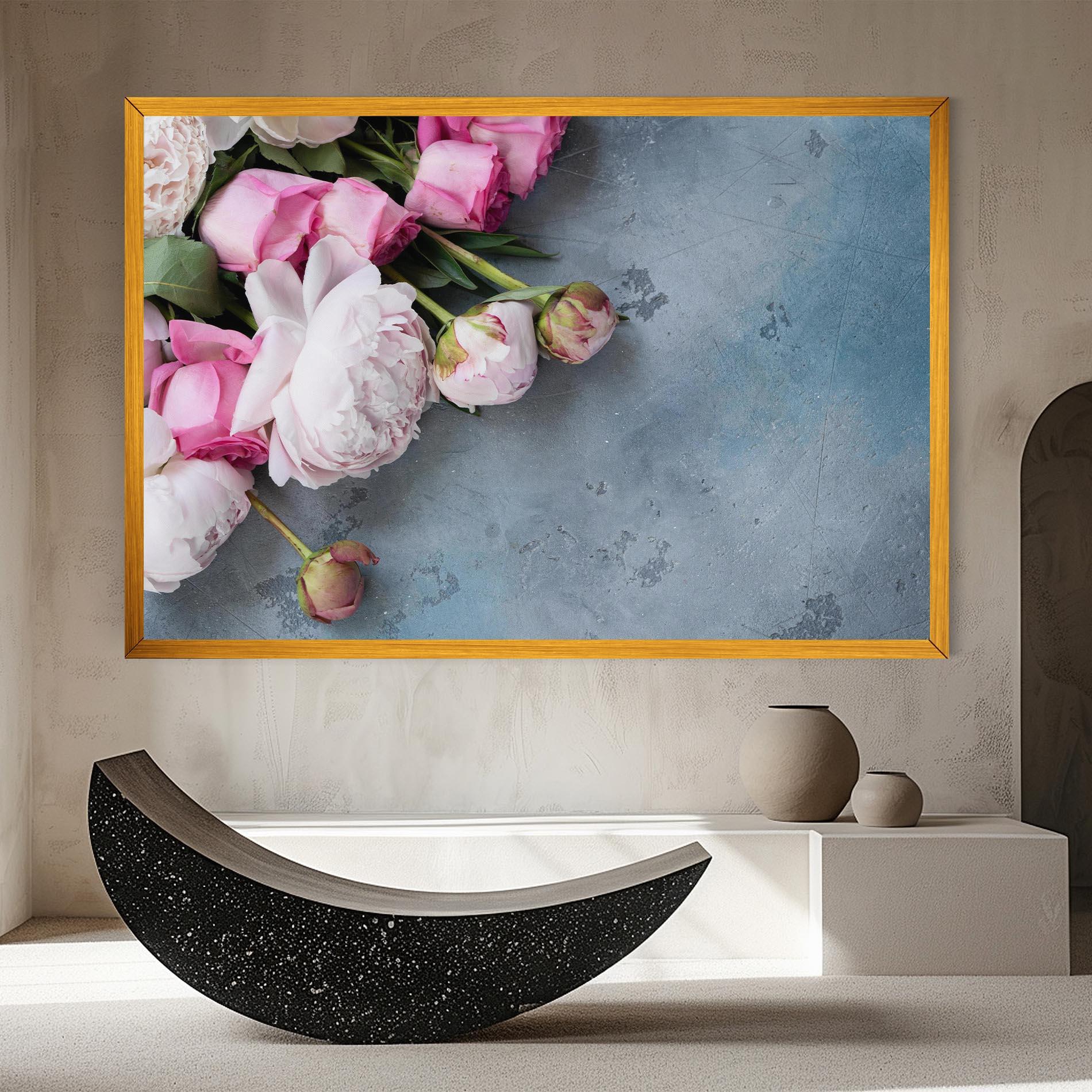 Leinwandbild Cute Pink Peonies mockup 8
