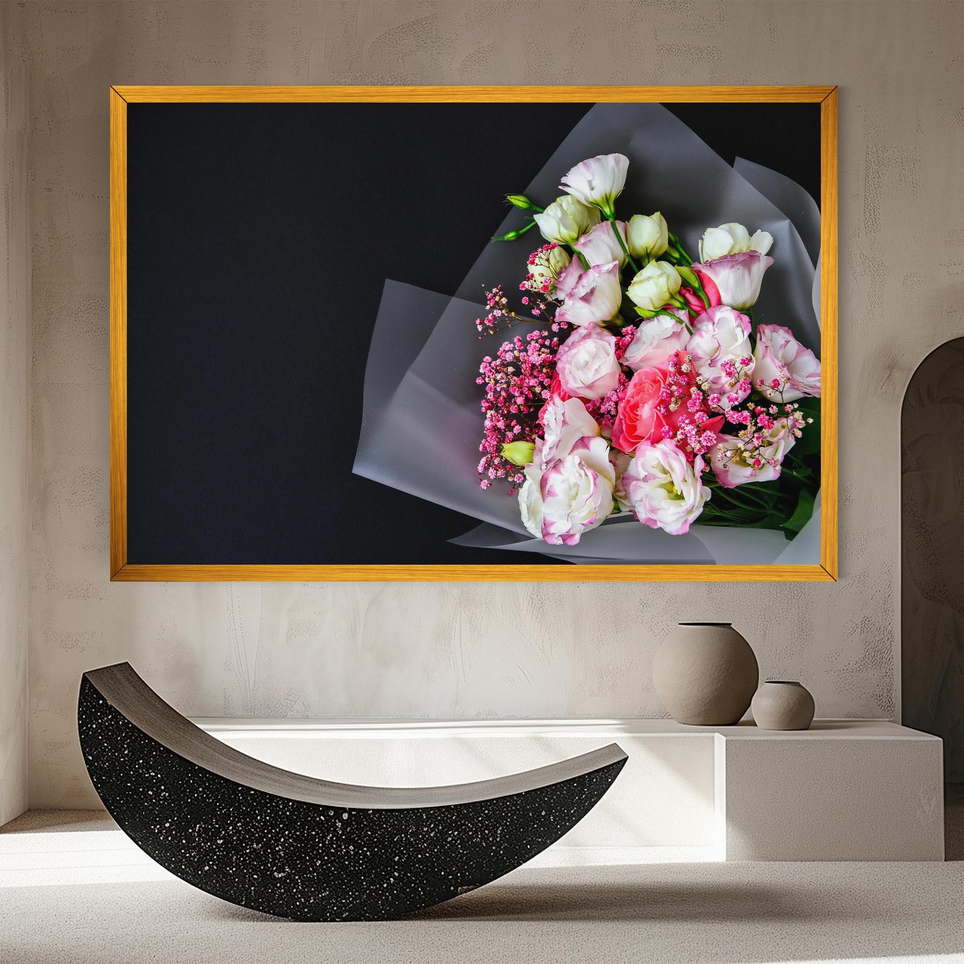 Leinwandbild Cute Roses Bouquet mockup 8