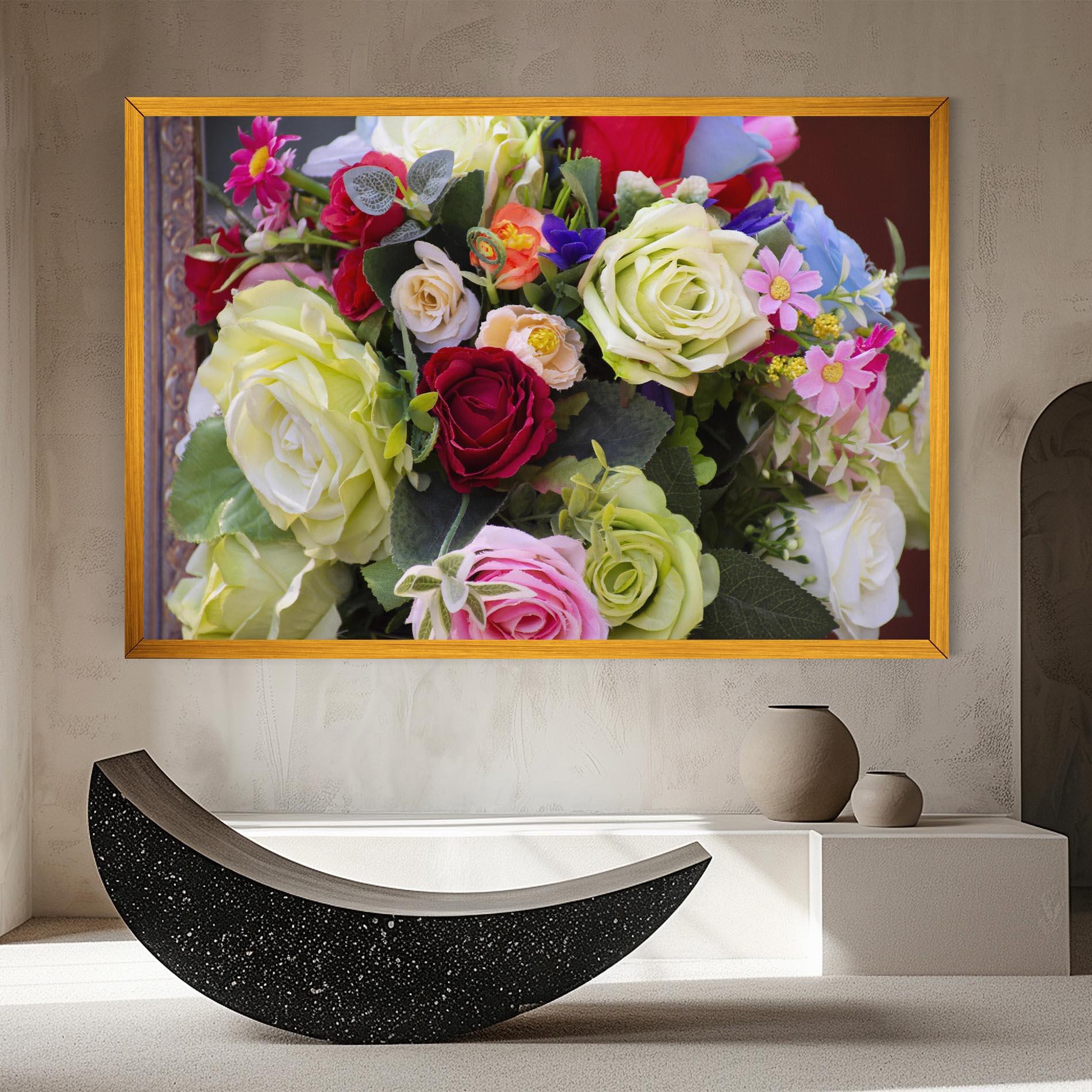 Leinwandbild Mixed Roses Bouquet mockup 8