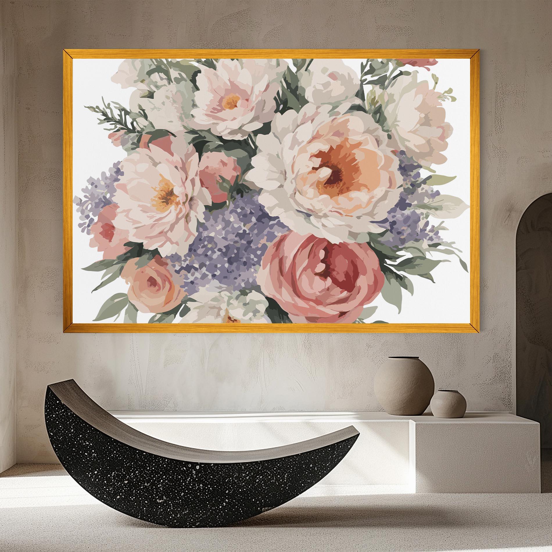 Leinwandbild Pretty Watercolor Bouquet mockup 8