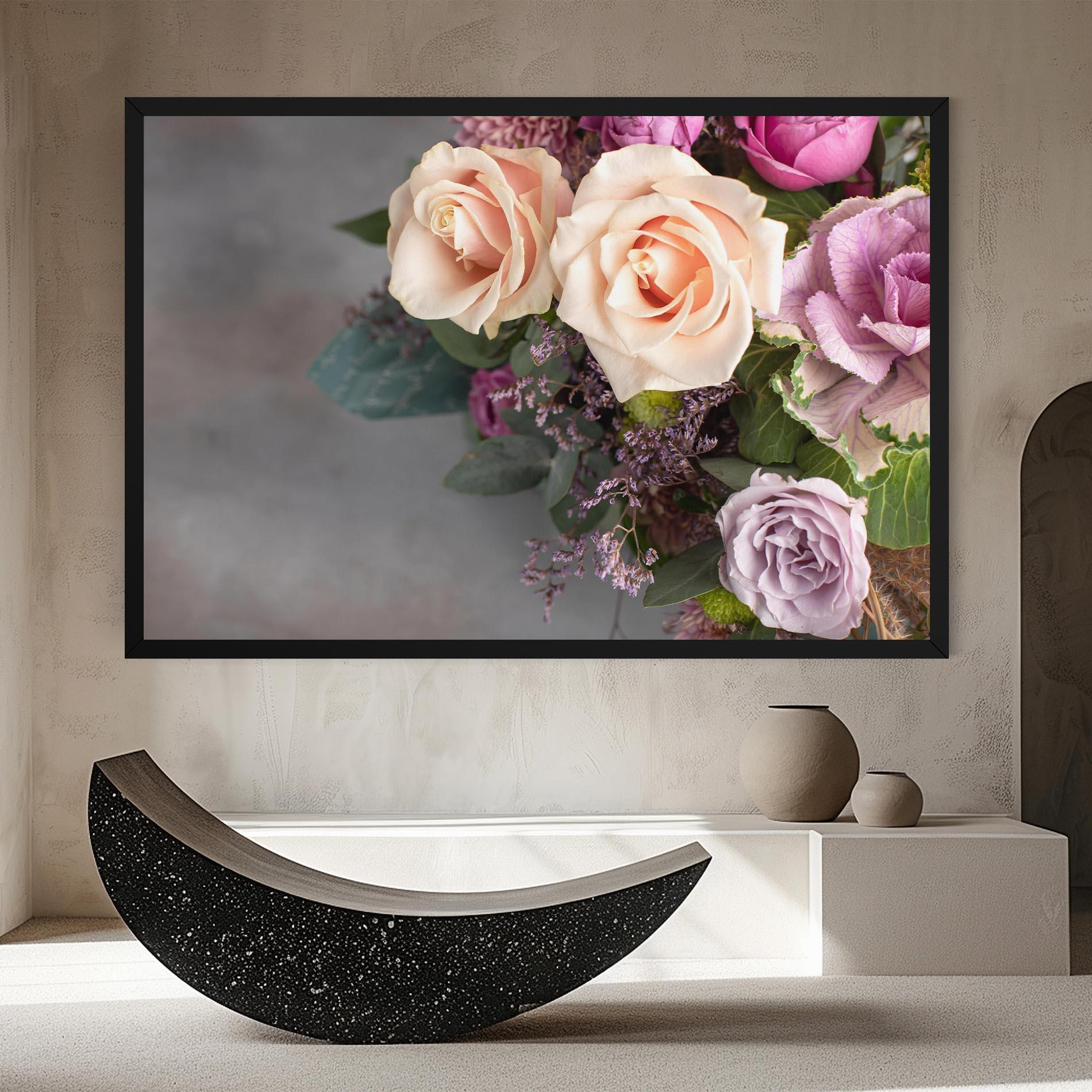 Leinwandbild Cream Purple Bouquet mockup 8