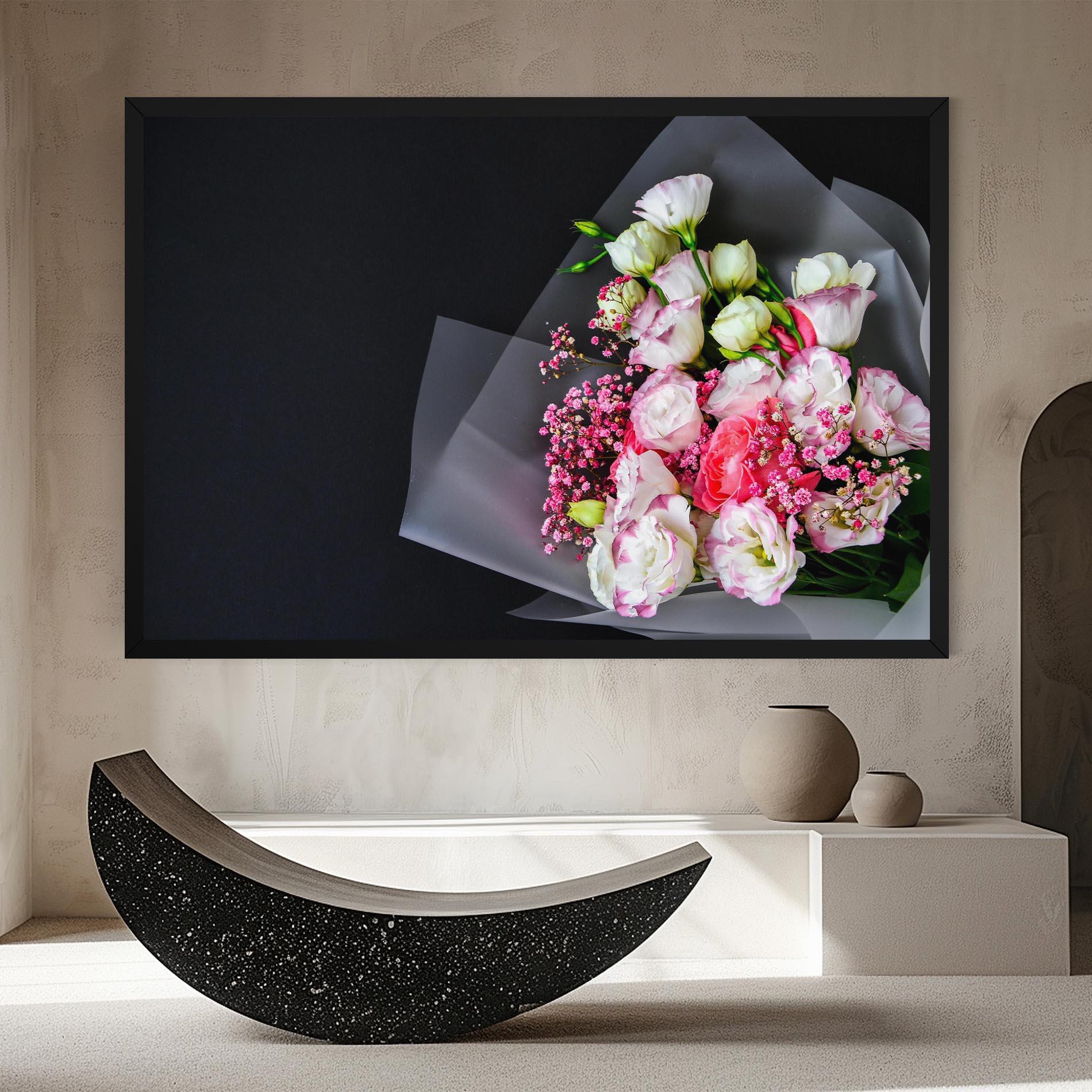 Leinwandbild Cute Roses Bouquet mockup 8