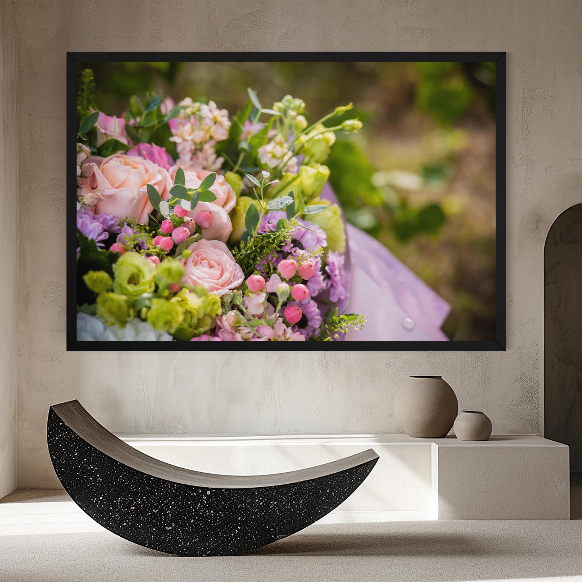 Leinwandbild Green Pink Bouquet mockup 8