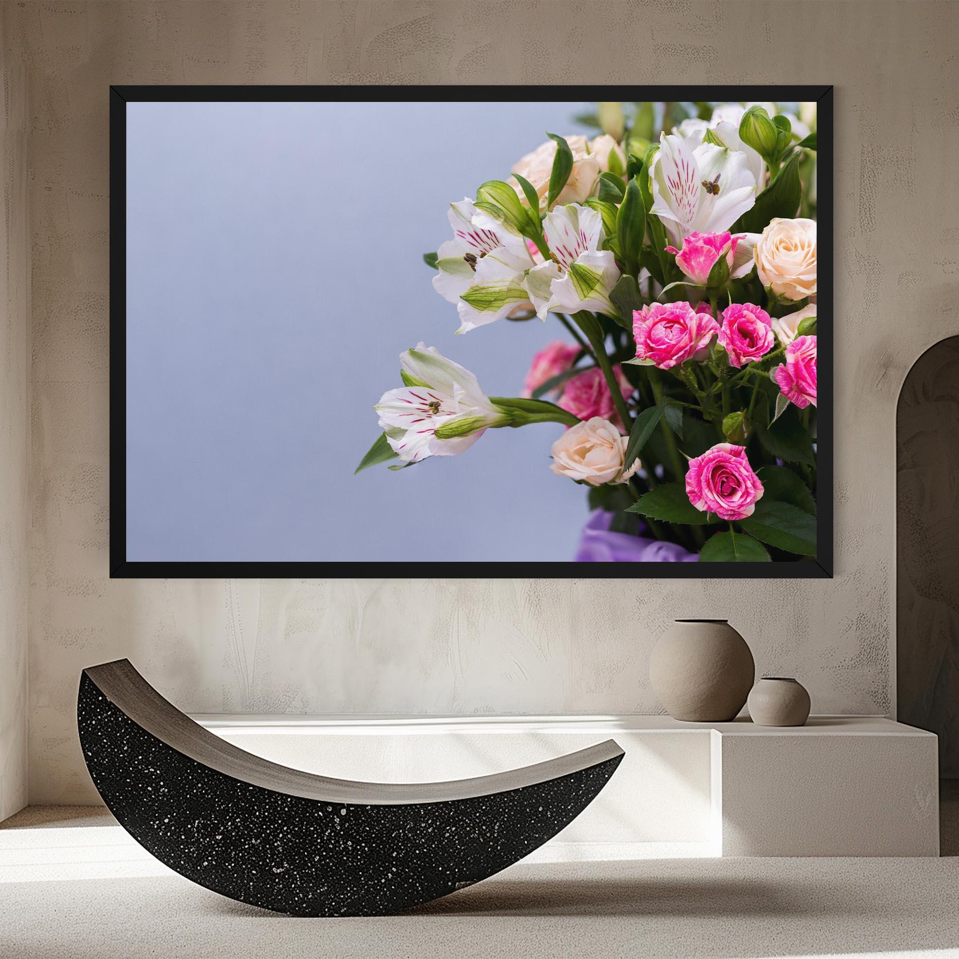 Leinwandbild White Pink Bouquet mockup 8