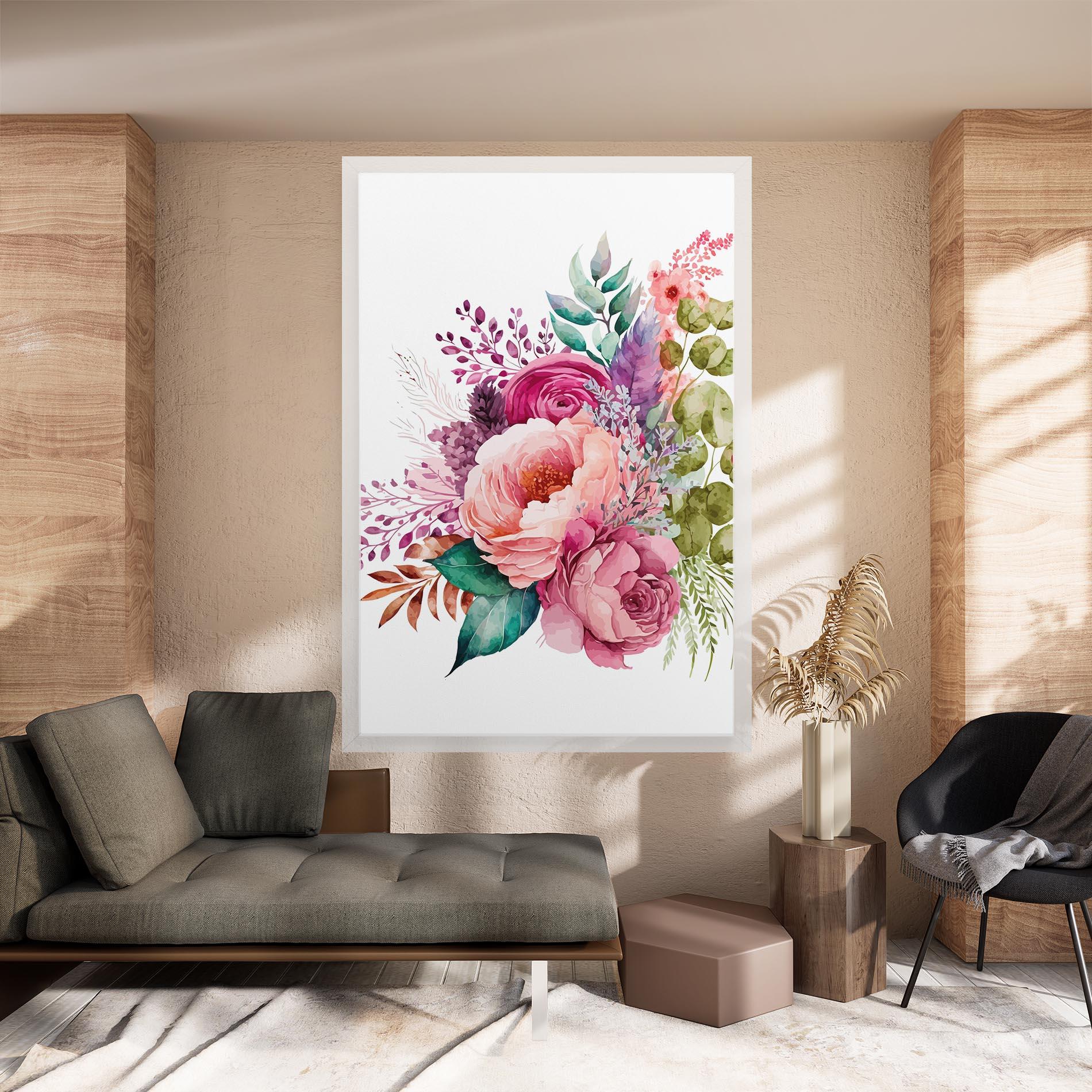 Leinwandbild Bouquet Of Pink Roses mockup 8