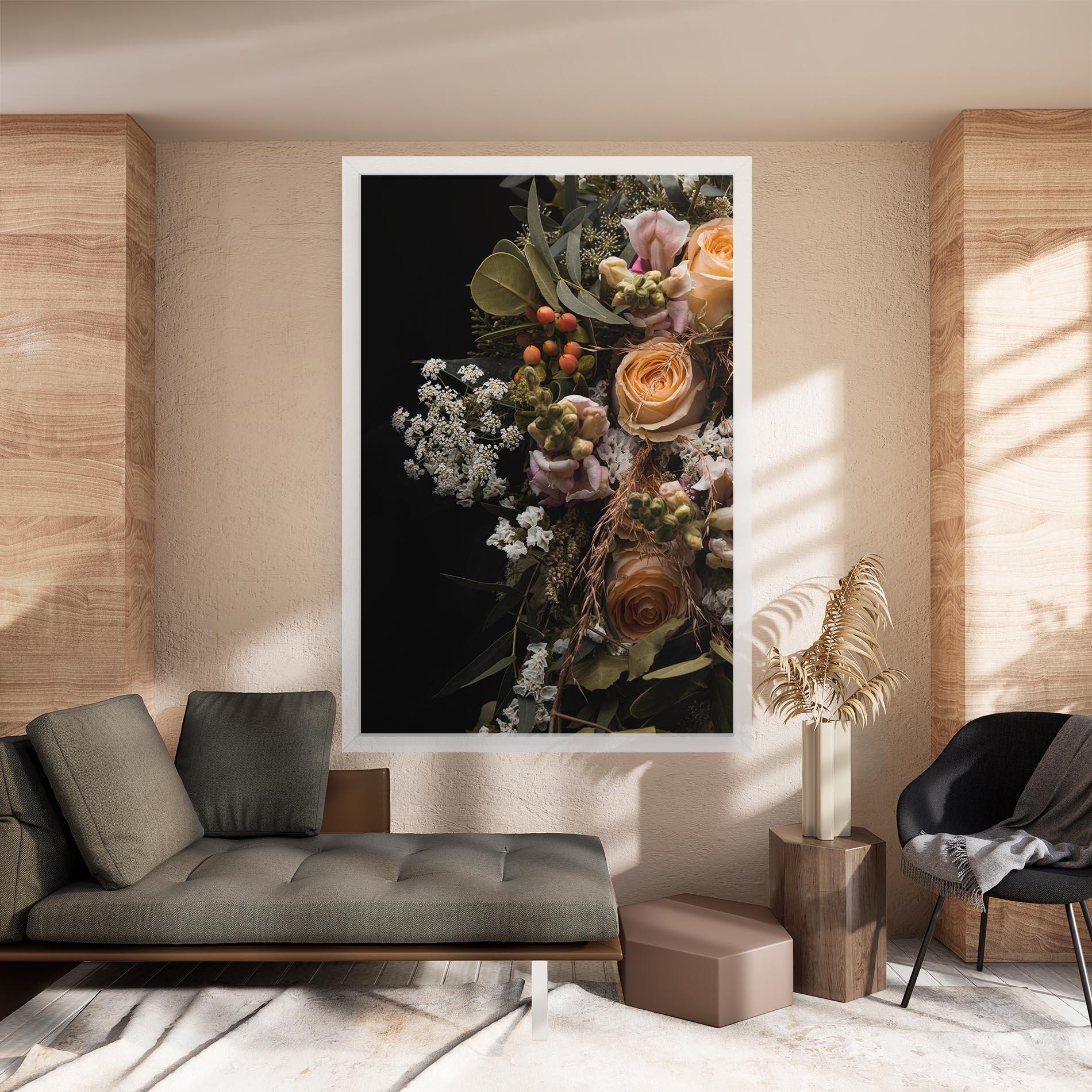 Leinwandbild Dark Flower Bouquet mockup 8