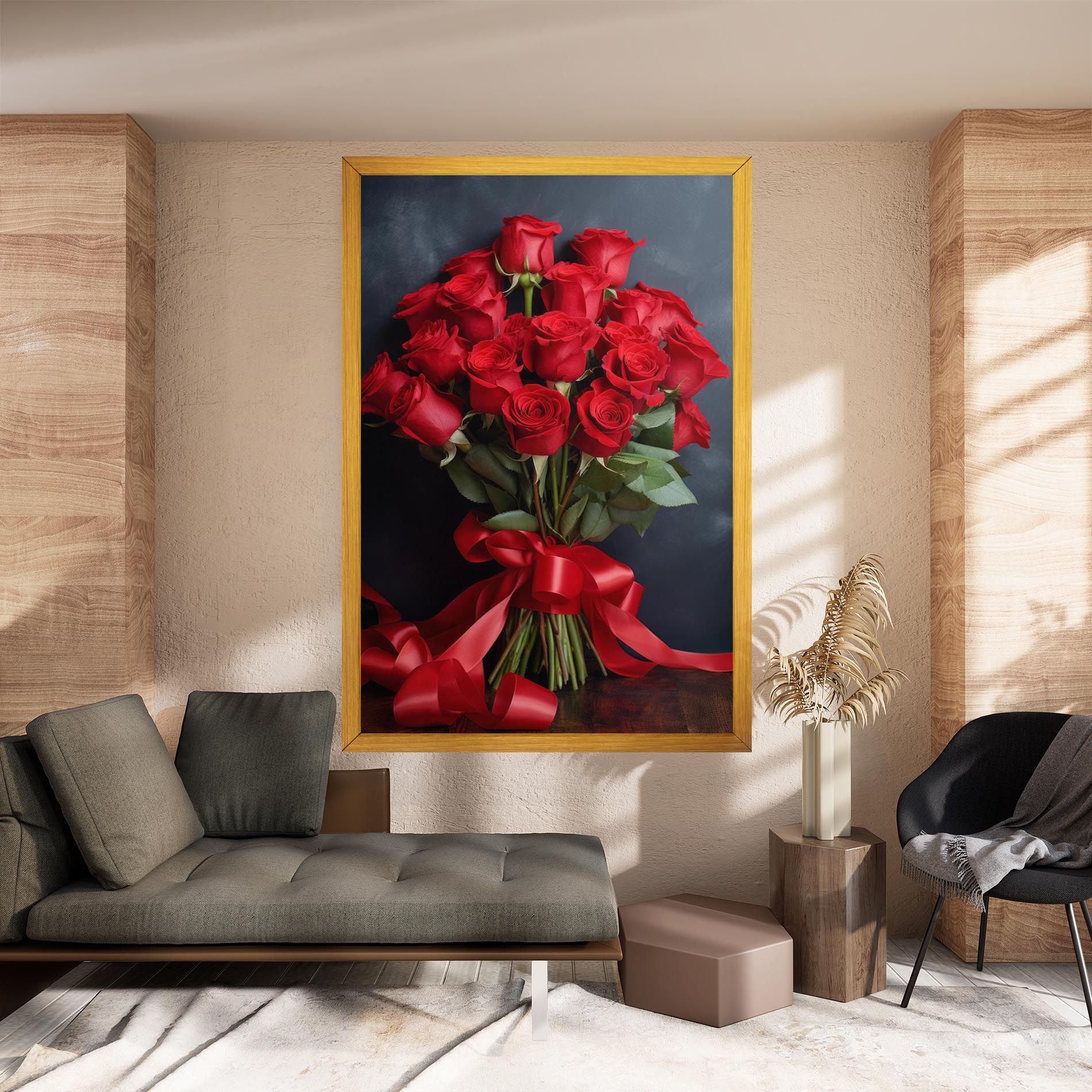 Beautiful Red Roses Bouquet mockup 8