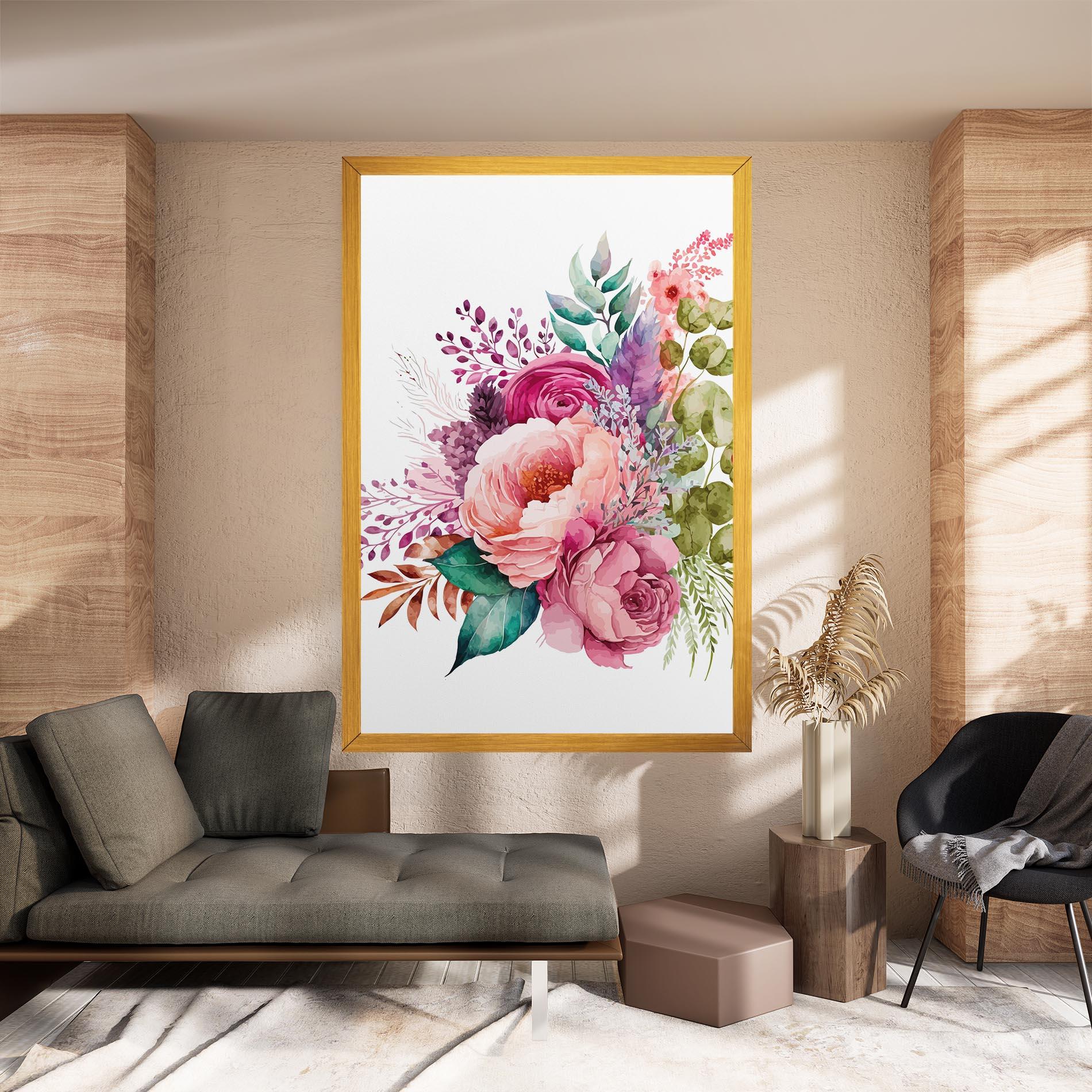 Leinwandbild Bouquet Of Pink Roses mockup 8