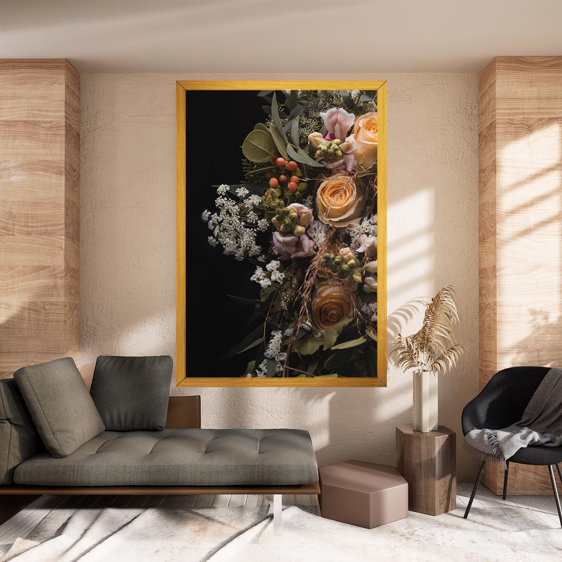 Leinwandbild Dark Flower Bouquet mockup 8