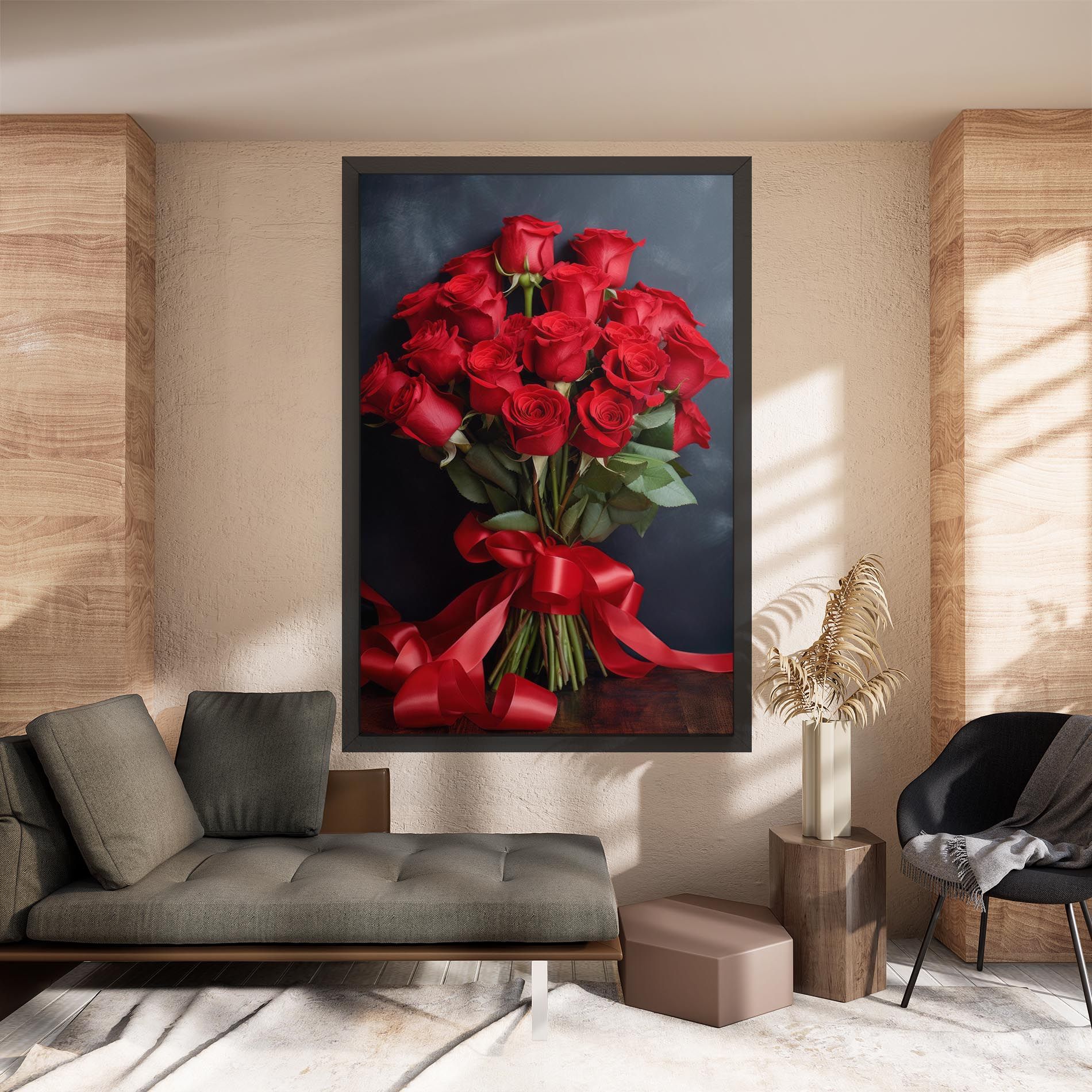 Beautiful Red Roses Bouquet mockup 8