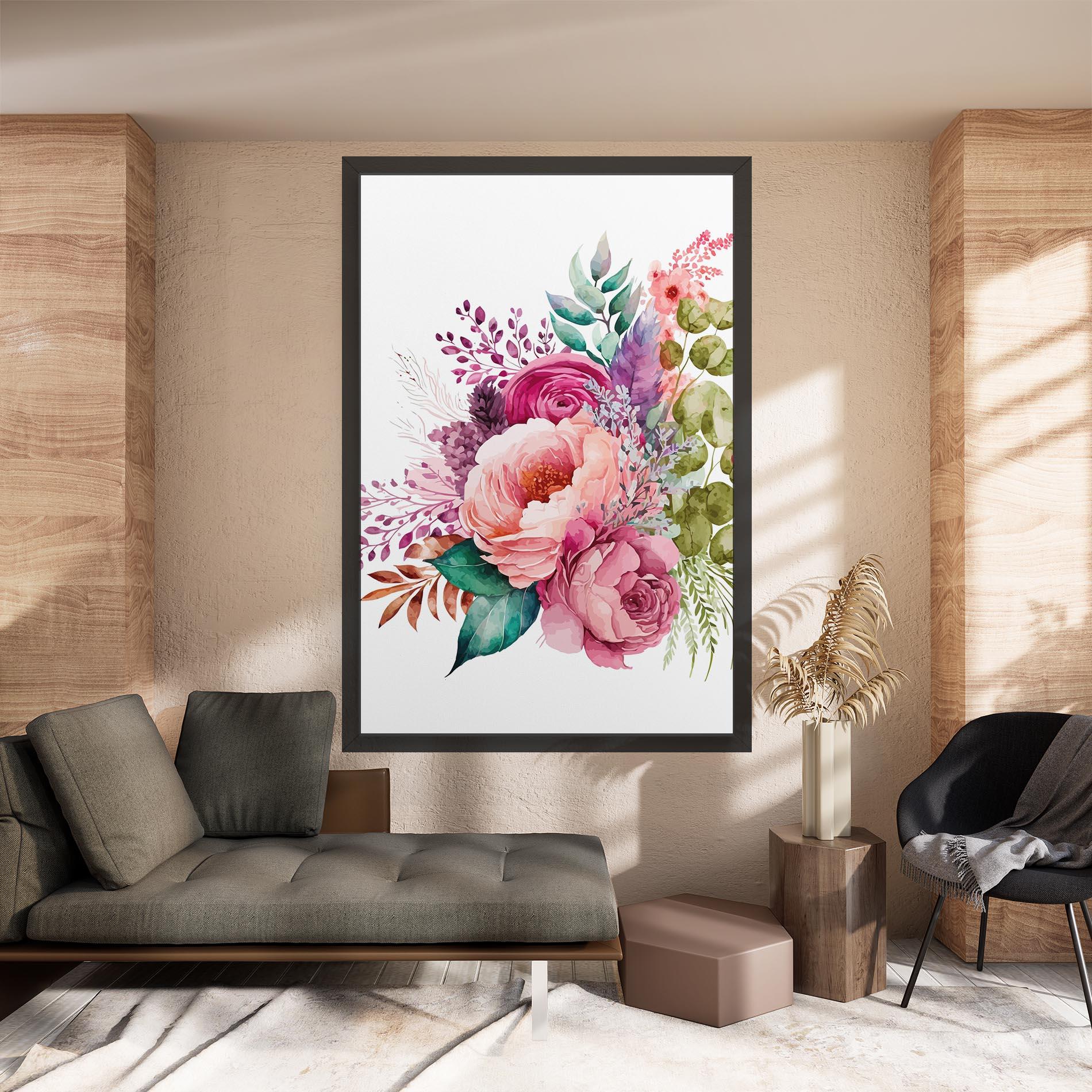 Leinwandbild Bouquet Of Pink Roses mockup 8