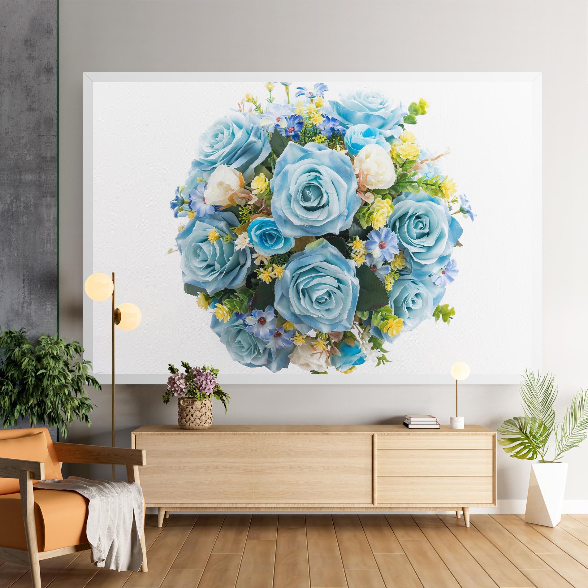 Leinwandbild Blue Roses Bouquet mockup 9