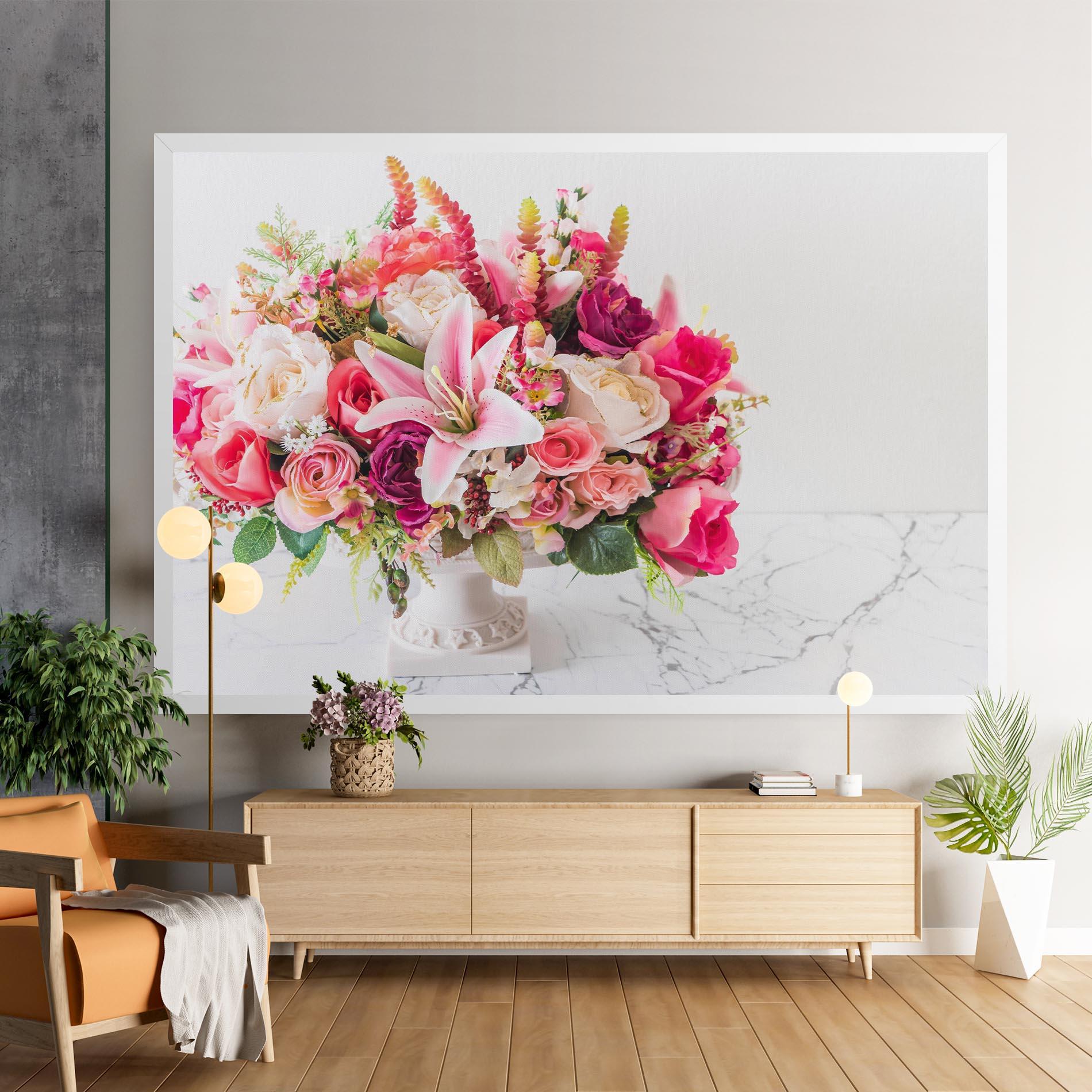 Leinwandbild Bouquet Flowers Vase mockup 9