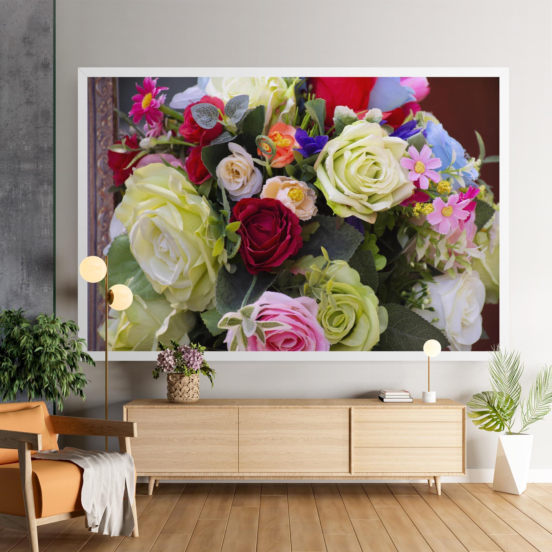 Leinwandbild Mixed Roses Bouquet mockup 9