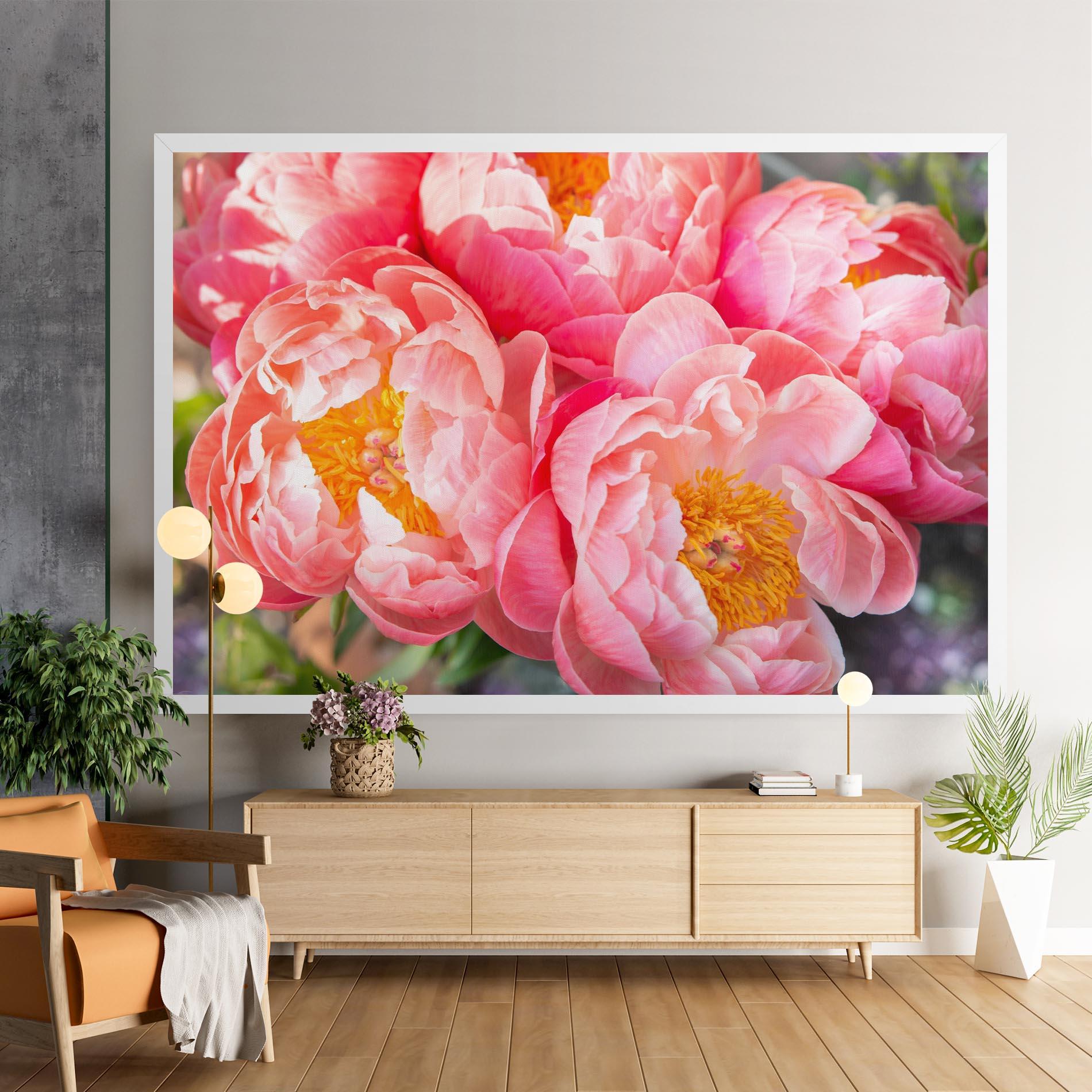Leinwandbild Opened Peonies Bouquet mockup 9