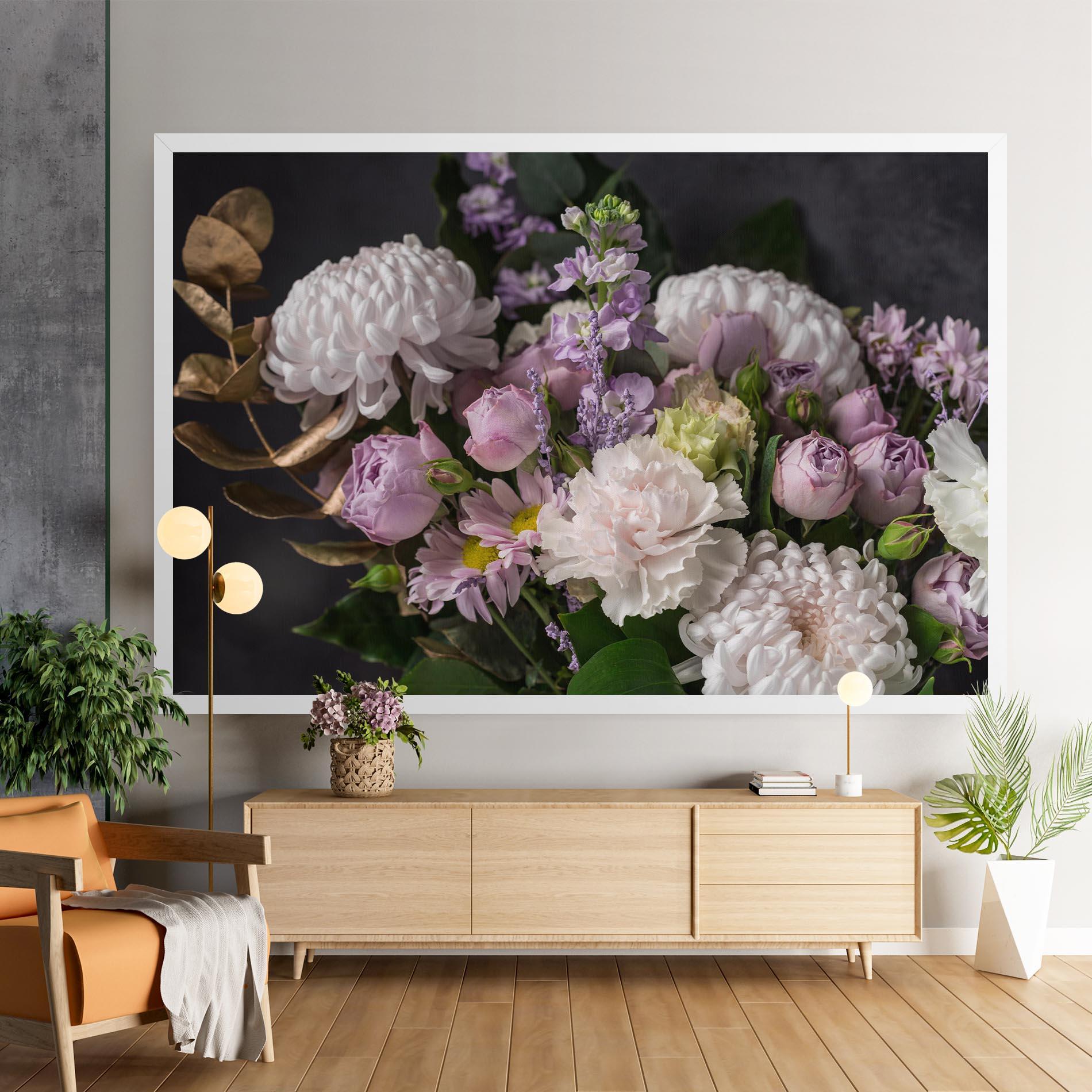 Leinwandbild Pastel Purple Bouquet mockup 9