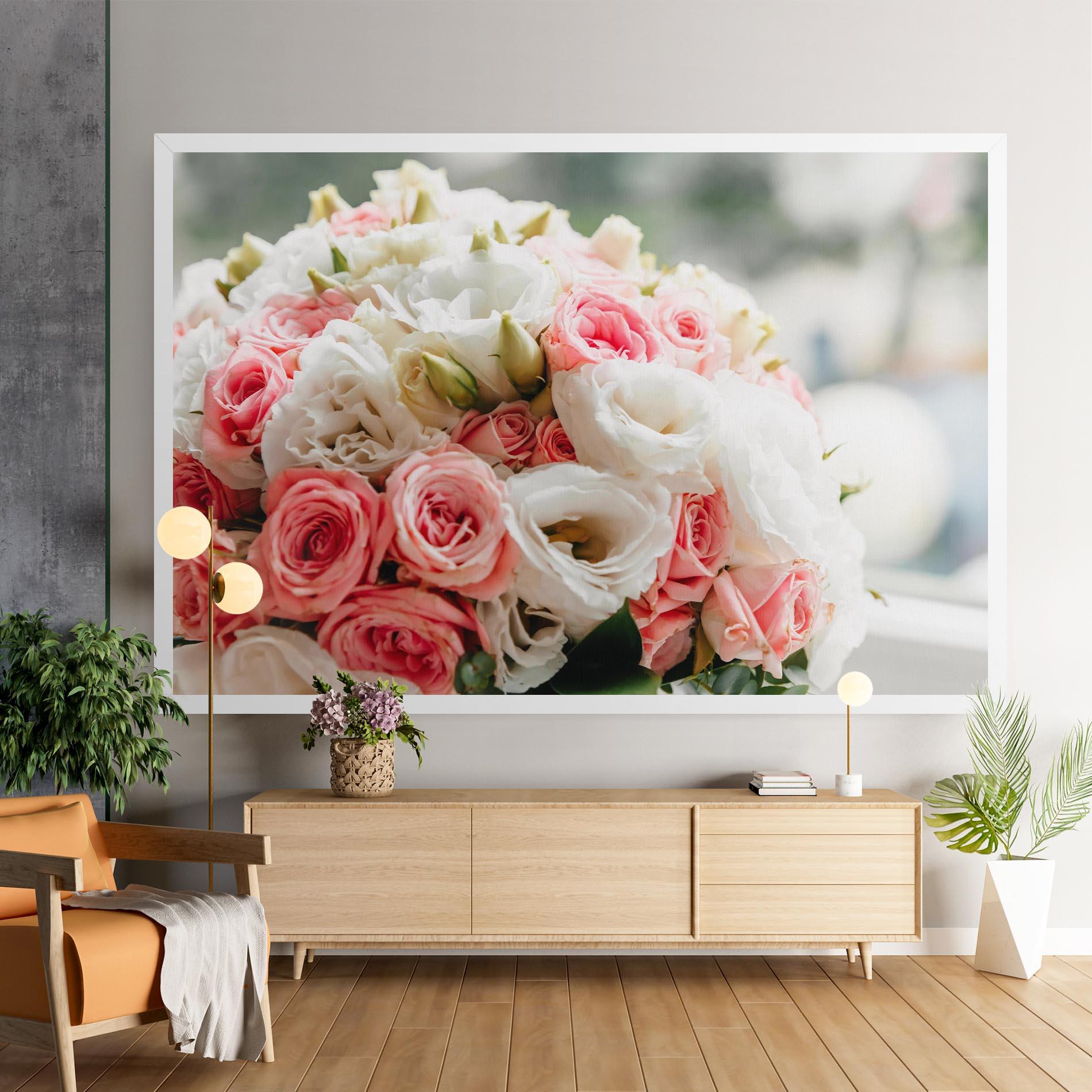 Leinwandbild Pink Beautiful Bouquet mockup 9