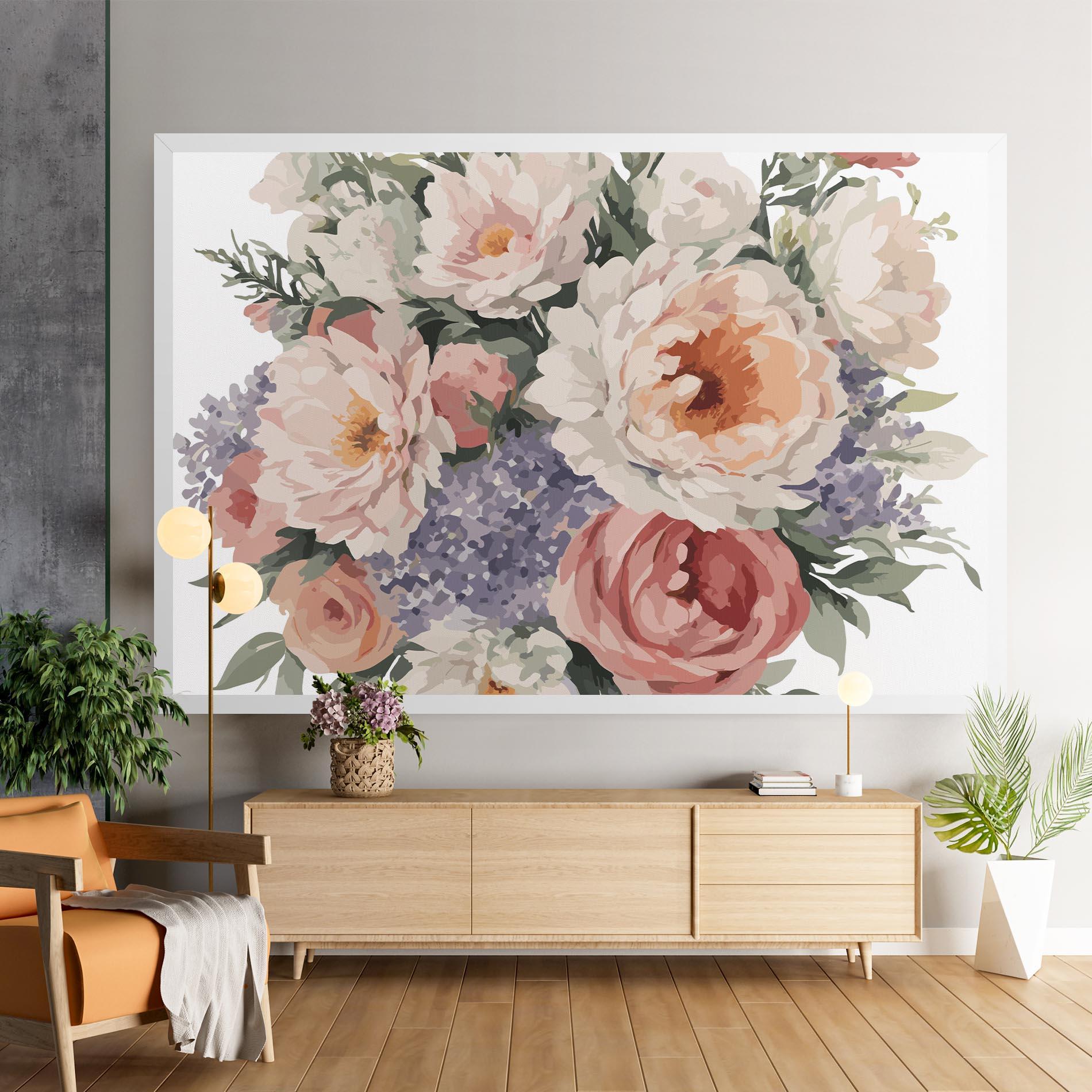 Leinwandbild Pretty Watercolor Bouquet mockup 9