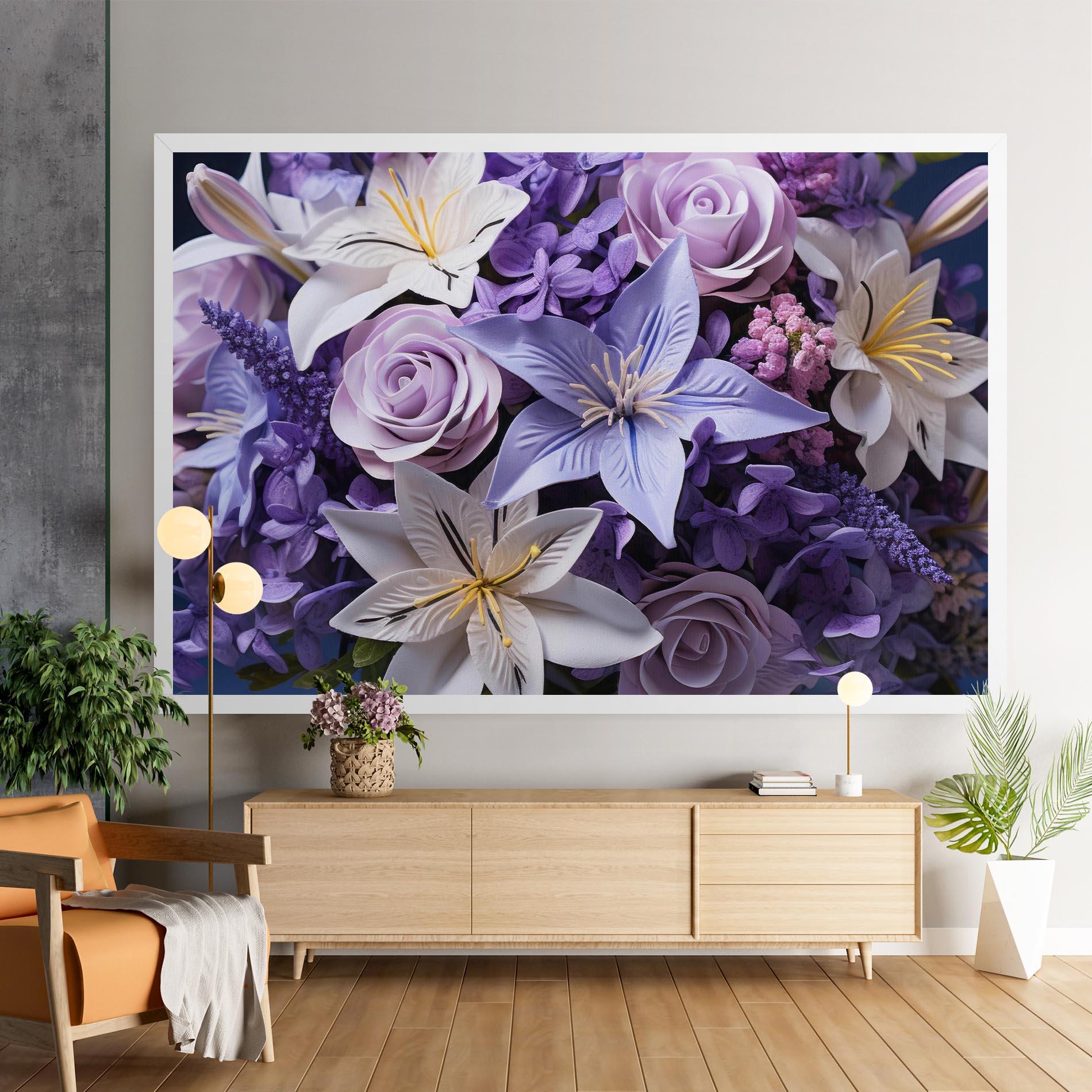 Leinwandbild Purple Cute Bouquet mockup 9