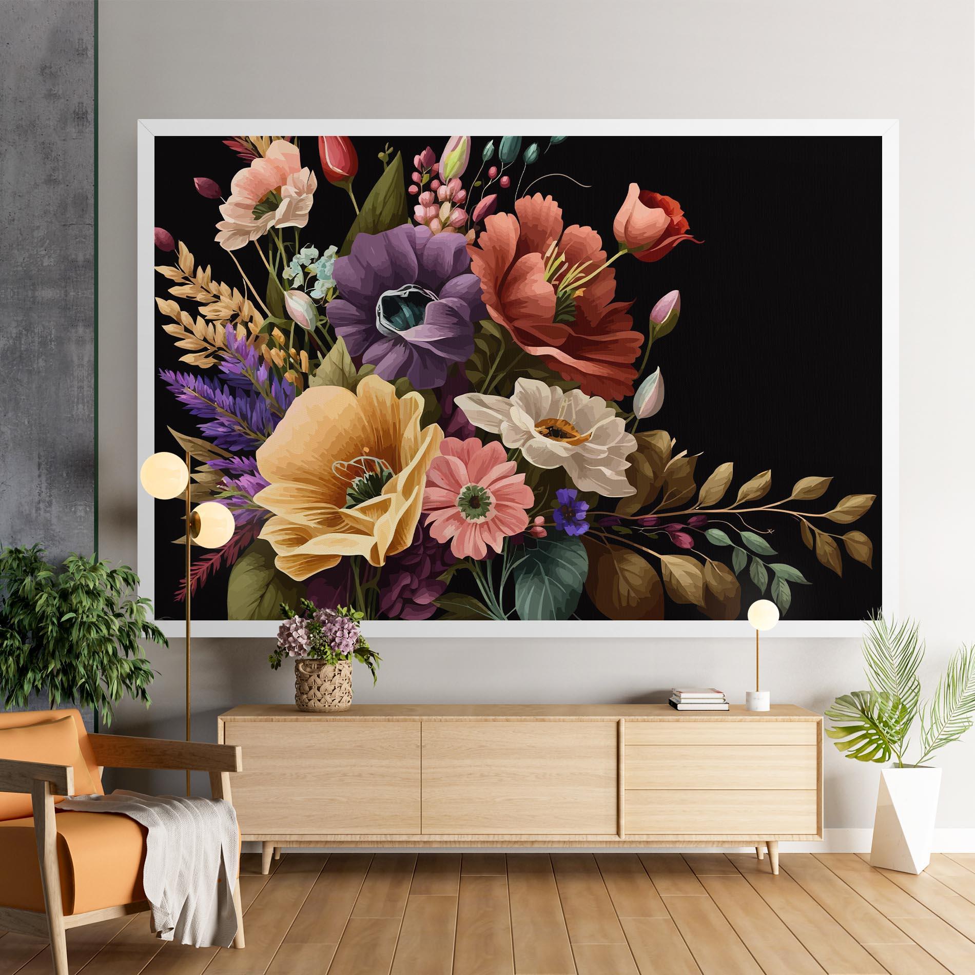Leinwandbild Vintage Bouquet Art mockup 9