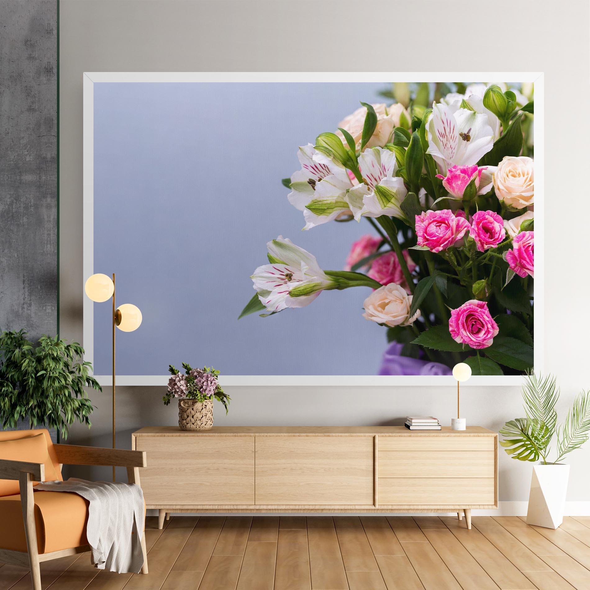 Leinwandbild White Pink Bouquet mockup 9