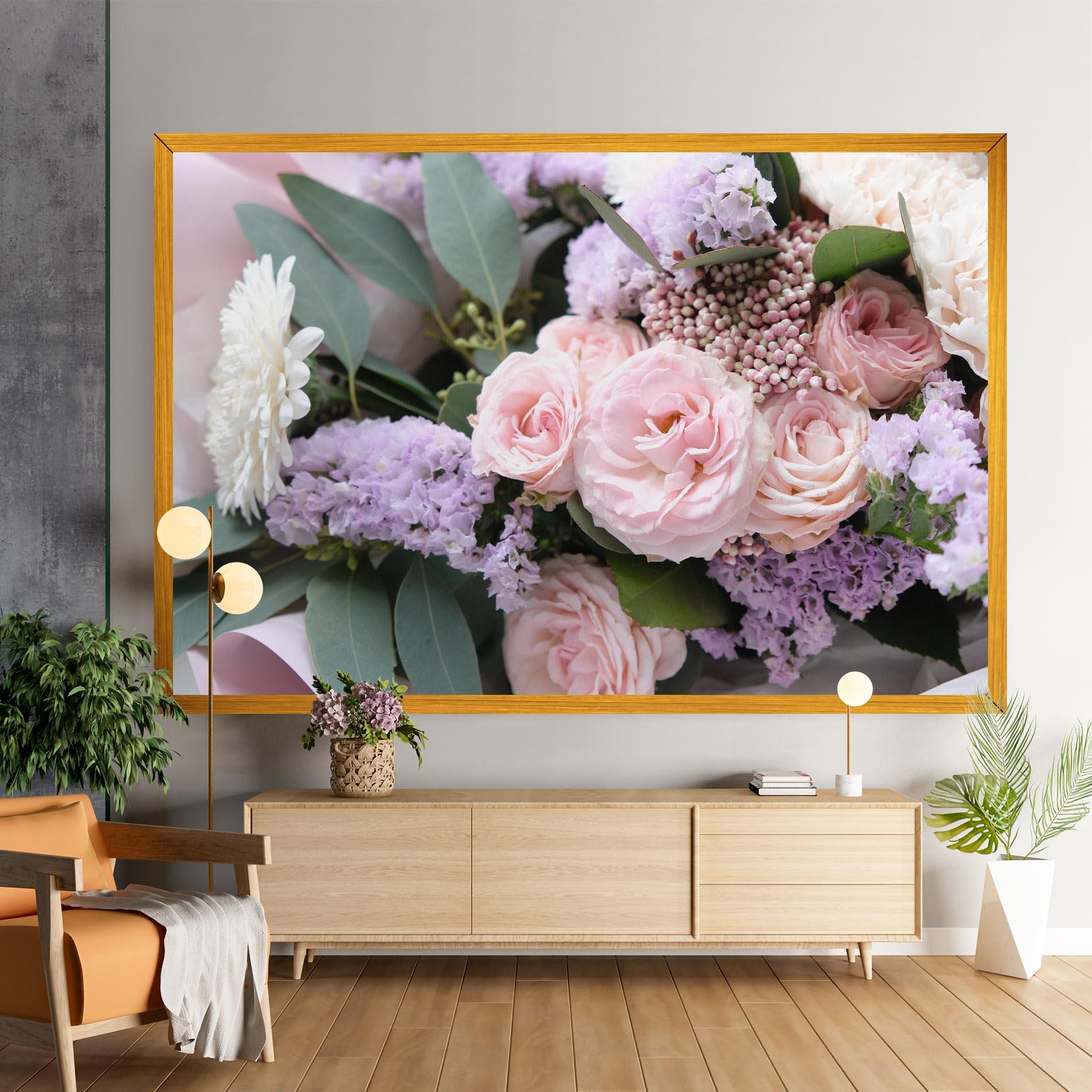 Leinwandbild Beautiful Pink Roses mockup 9