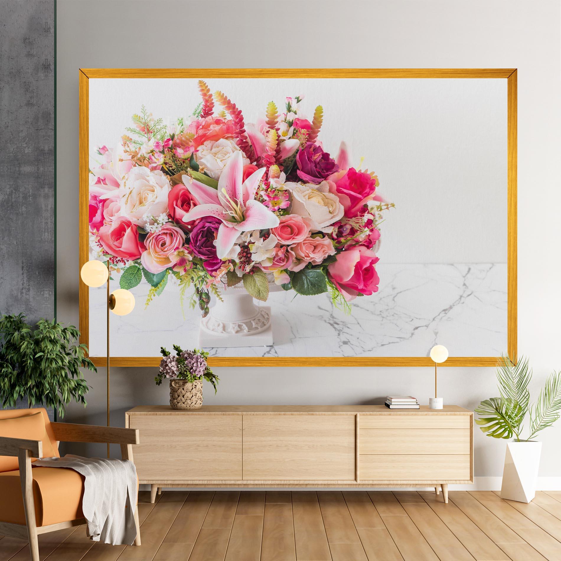 Leinwandbild Bouquet Flowers Vase mockup 9