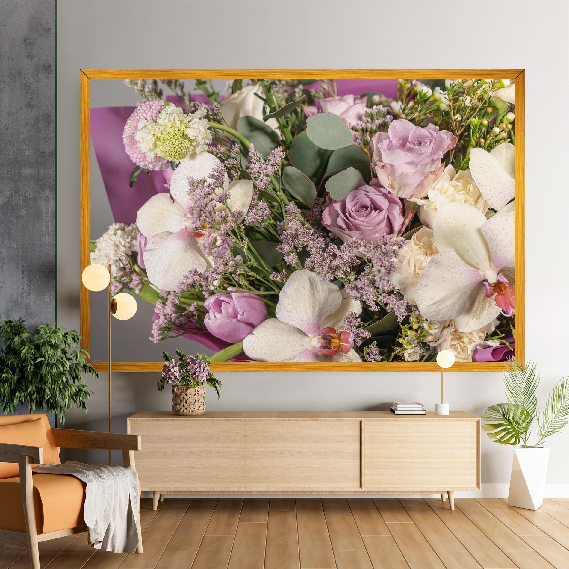 Leinwandbild Cute Purple Bouquet mockup 9