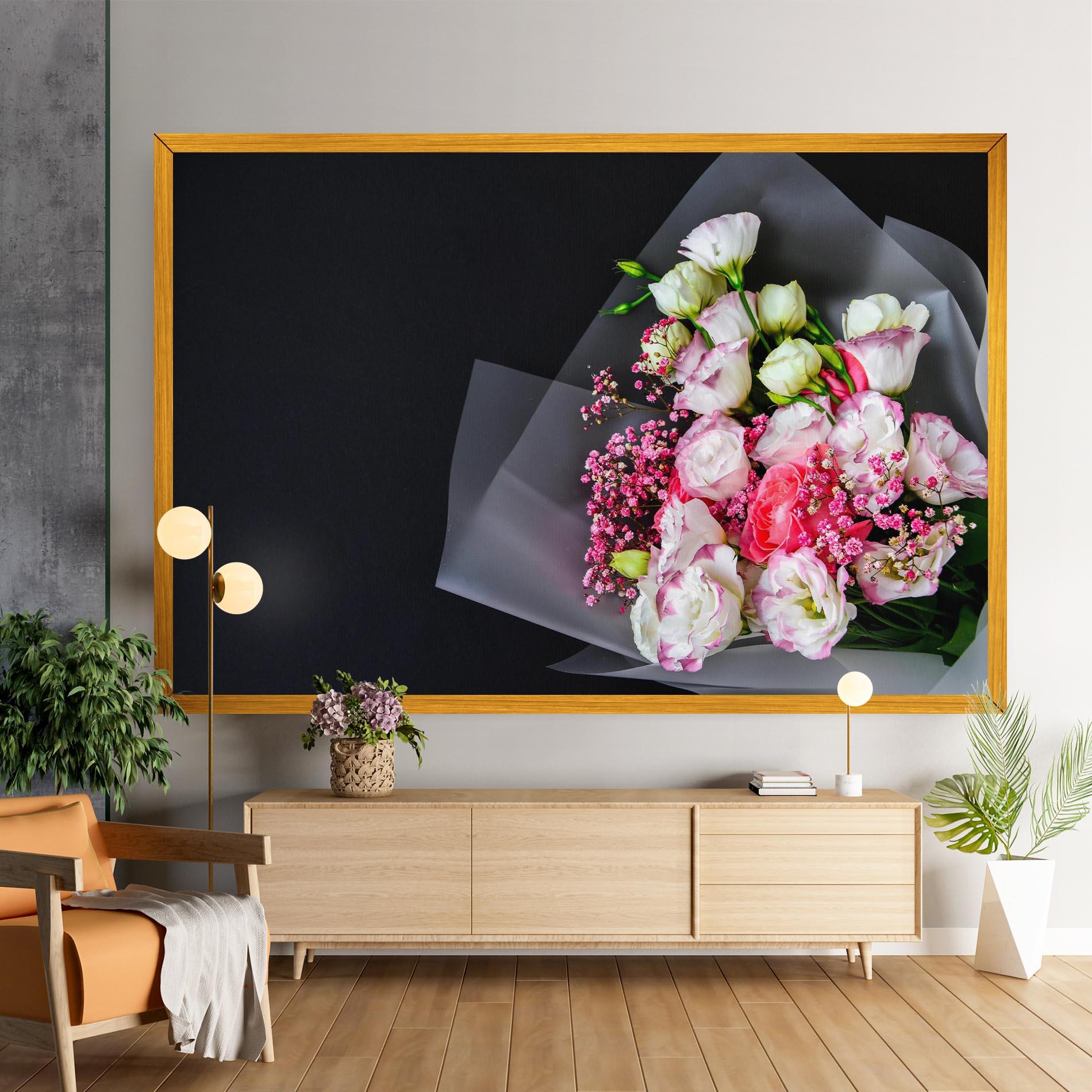 Leinwandbild Cute Roses Bouquet mockup 9