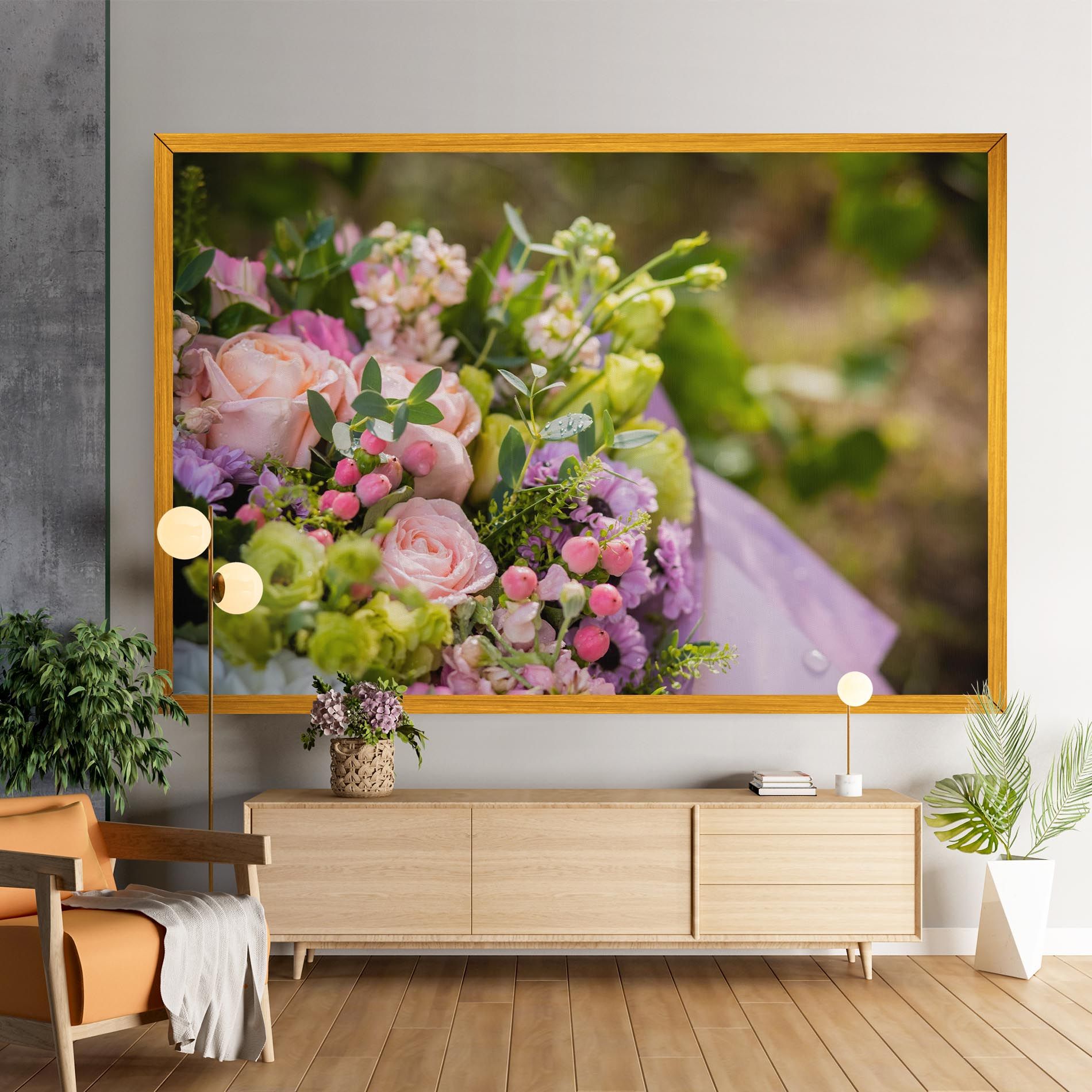 Green Pink Bouquet mockup 9