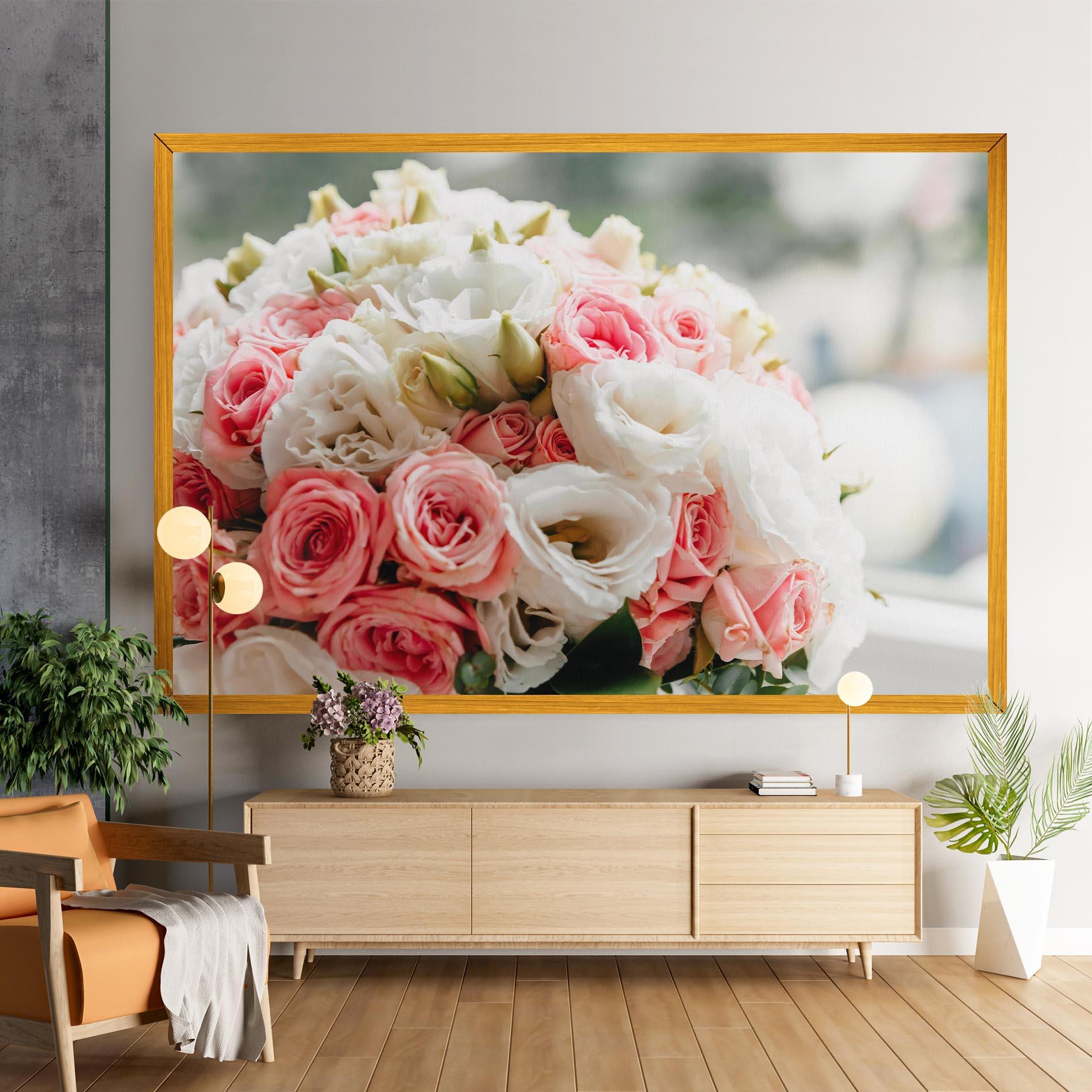 Leinwandbild Pink Beautiful Bouquet mockup 9