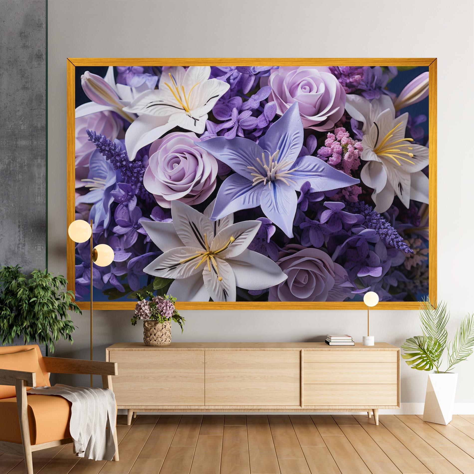 Leinwandbild Purple Cute Bouquet mockup 9