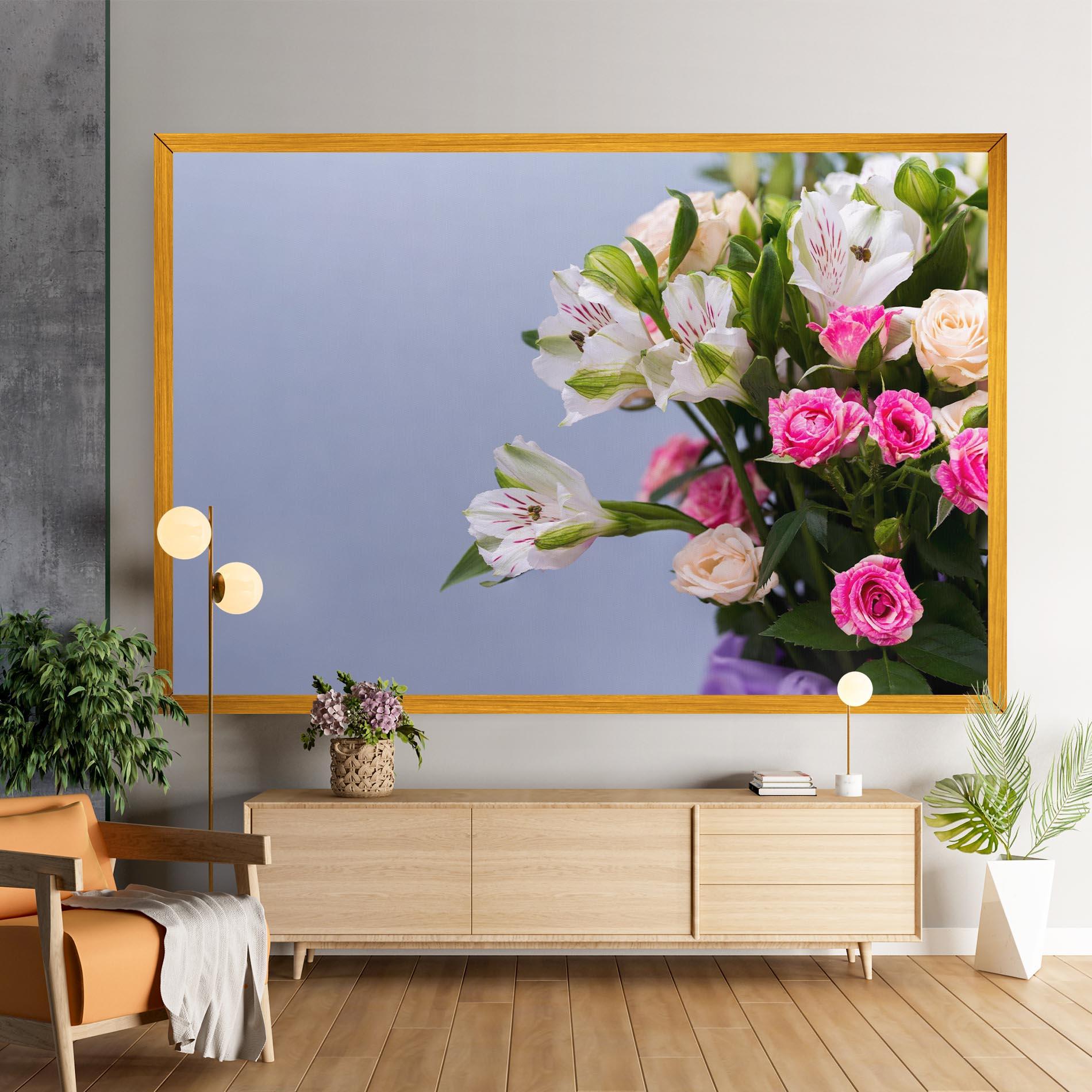 Leinwandbild White Pink Bouquet mockup 9