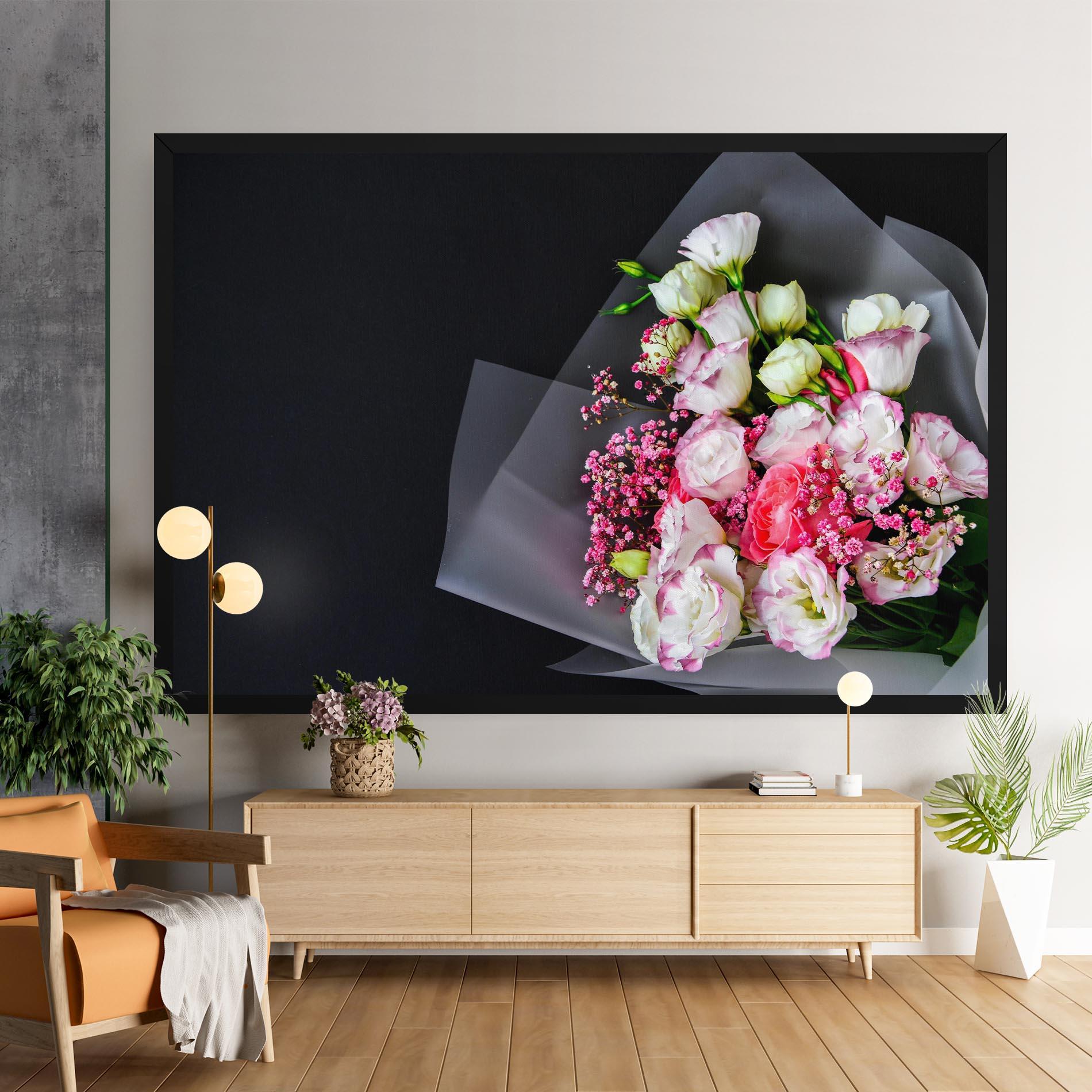 Leinwandbild Cute Roses Bouquet mockup 9