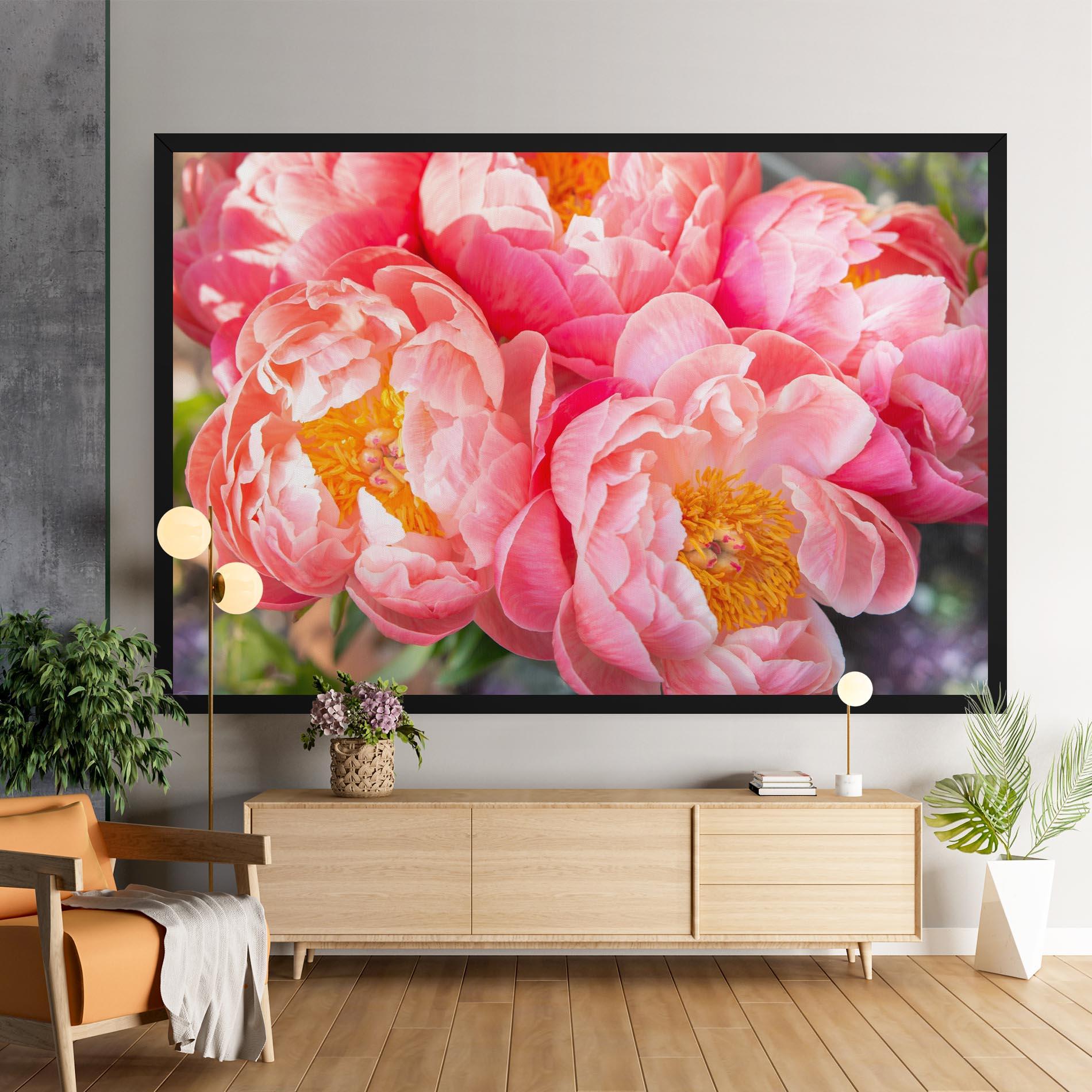 Leinwandbild Opened Peonies Bouquet mockup 9