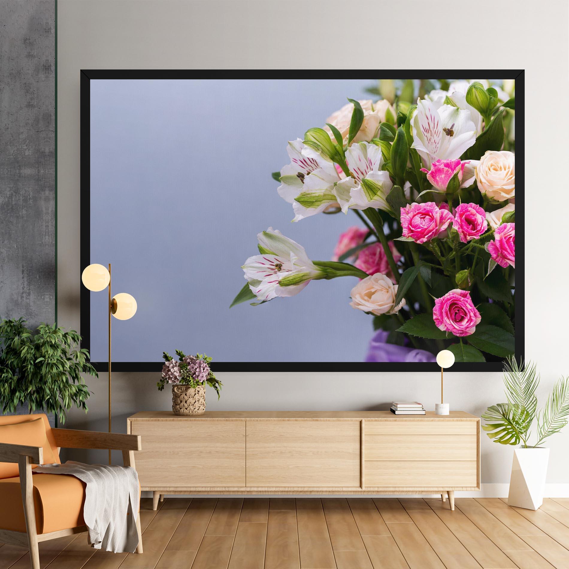 Leinwandbild White Pink Bouquet mockup 9