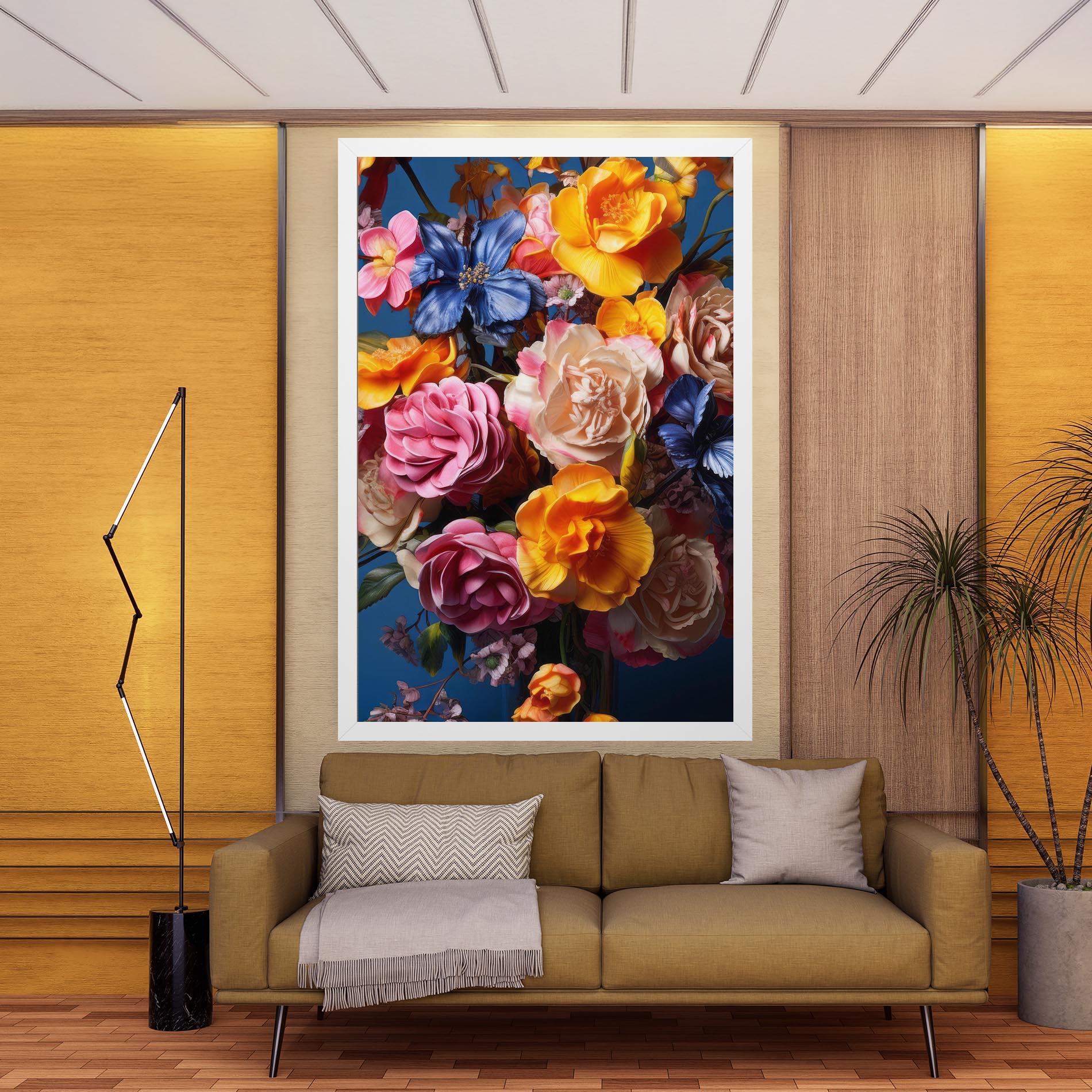 Leinwandbild Colorful Flower Bouquet mockup 9