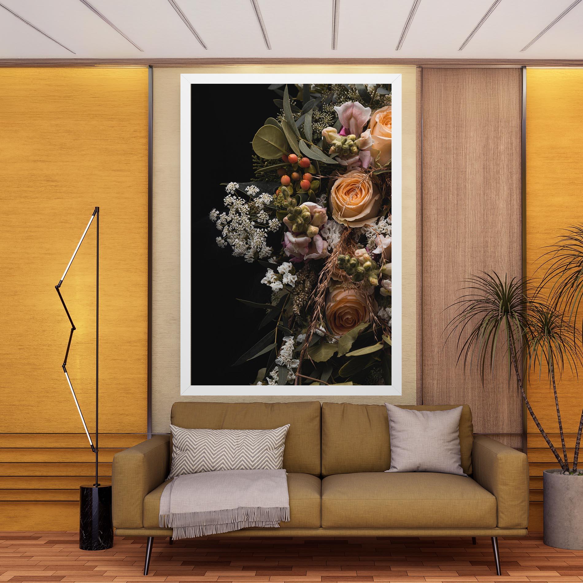 Leinwandbild Dark Flower Bouquet mockup 9
