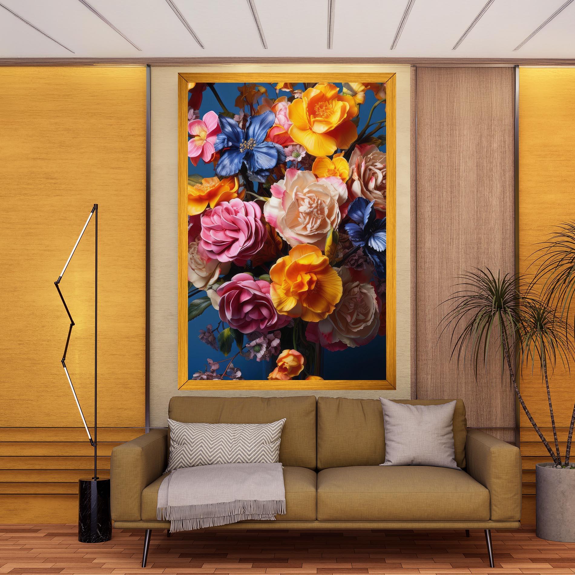 Leinwandbild Colorful Flower Bouquet mockup 9