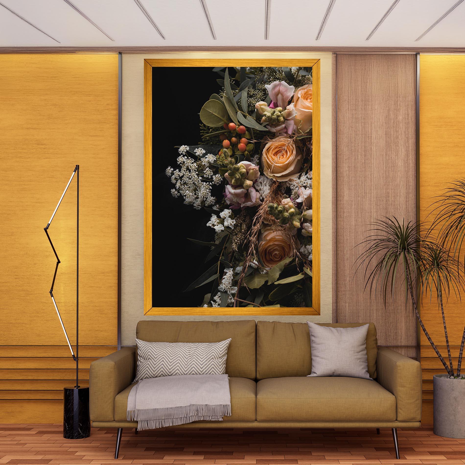 Leinwandbild Dark Flower Bouquet mockup 9