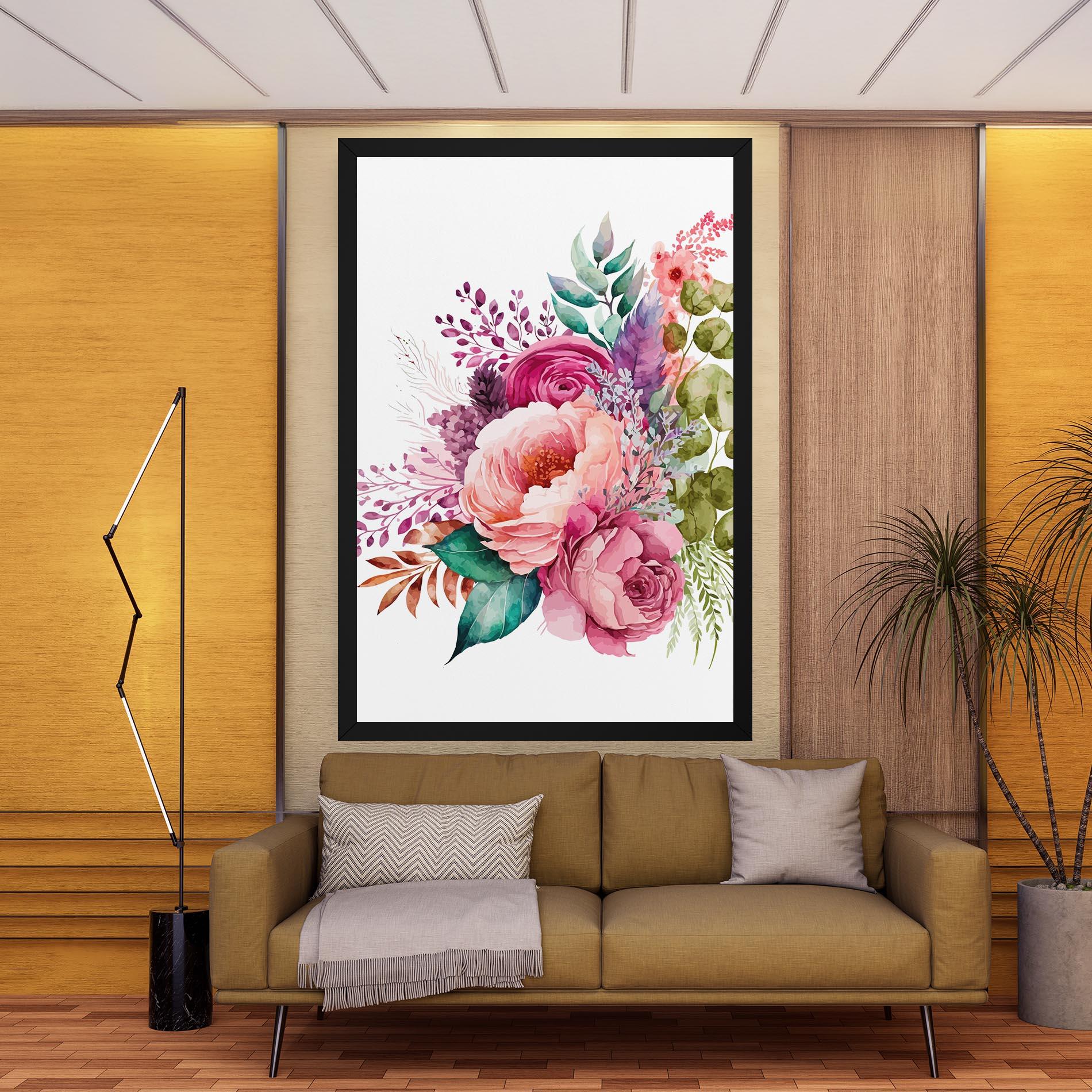 Leinwandbild Bouquet Of Pink Roses mockup 9
