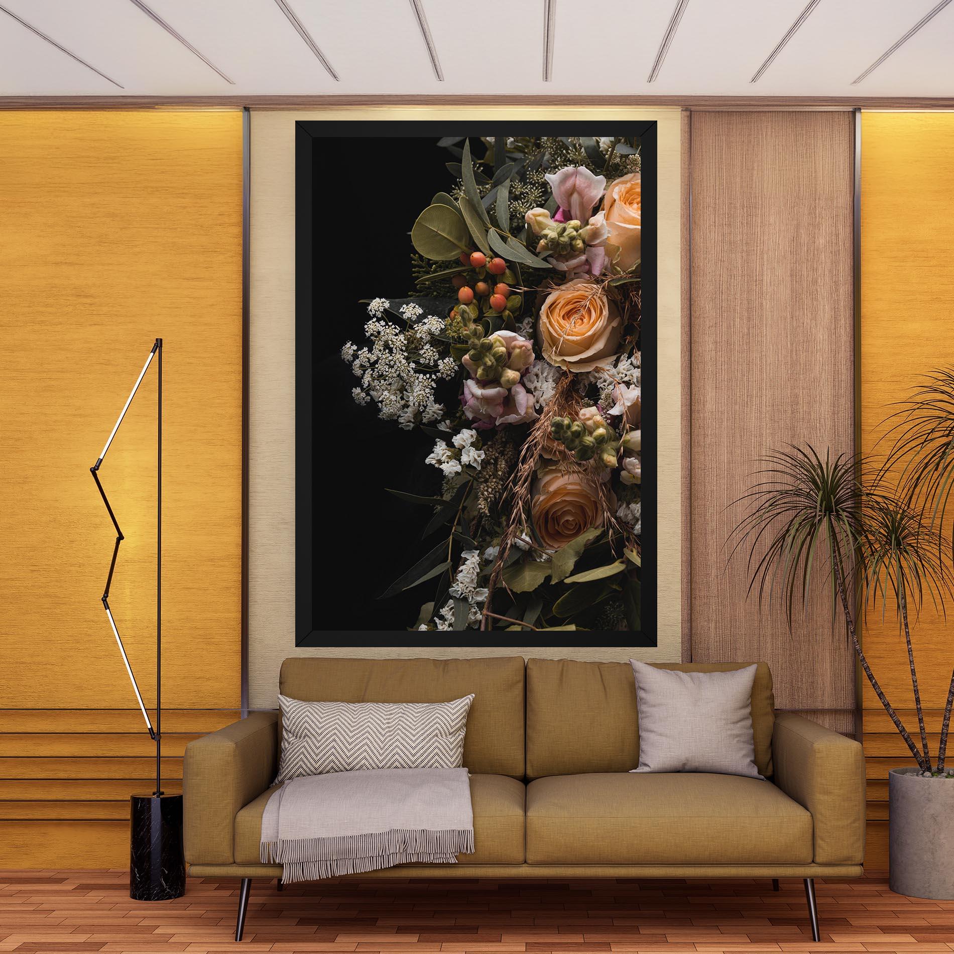 Leinwandbild Dark Flower Bouquet mockup 9