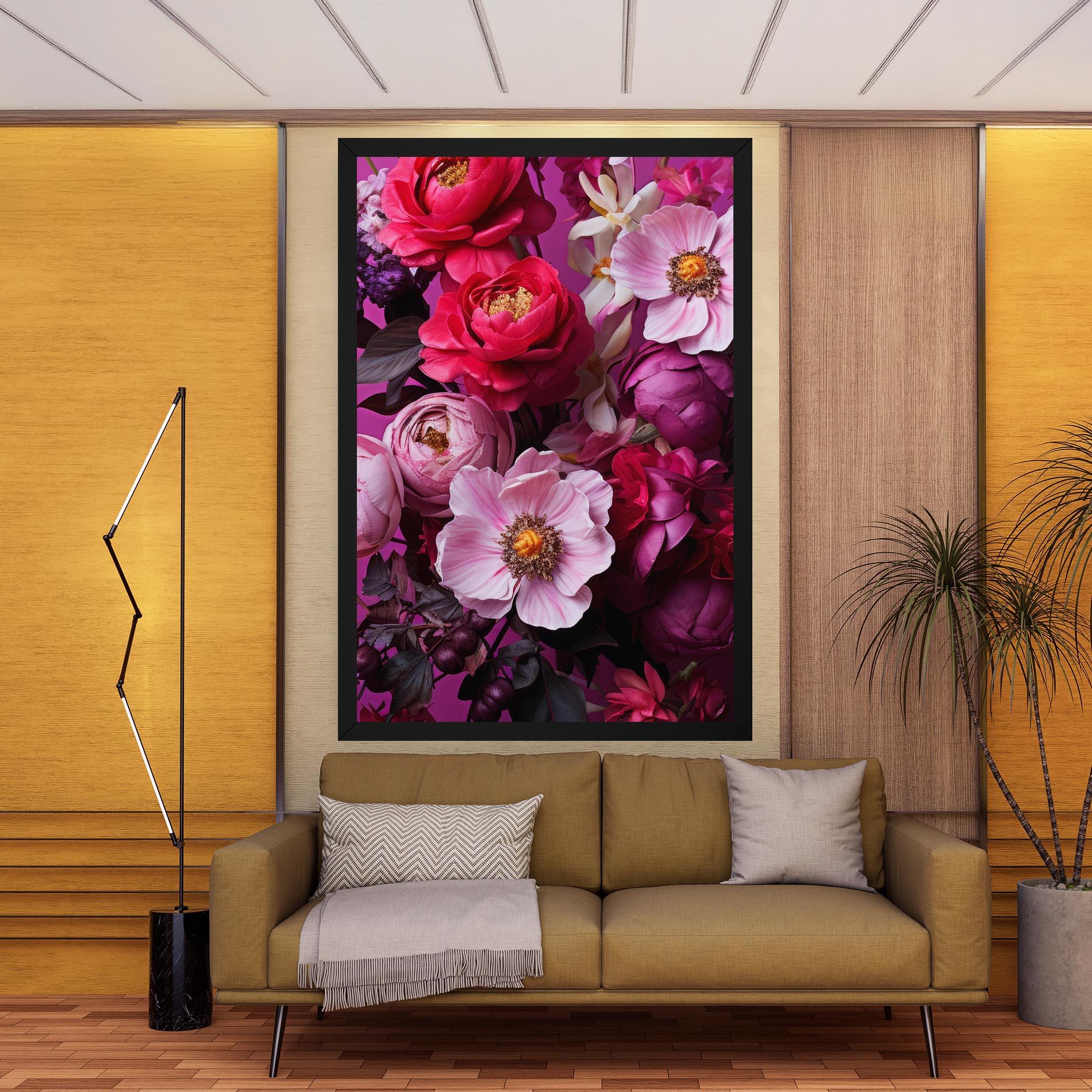 Leinwandbild Pink Red Bouquet mockup 9