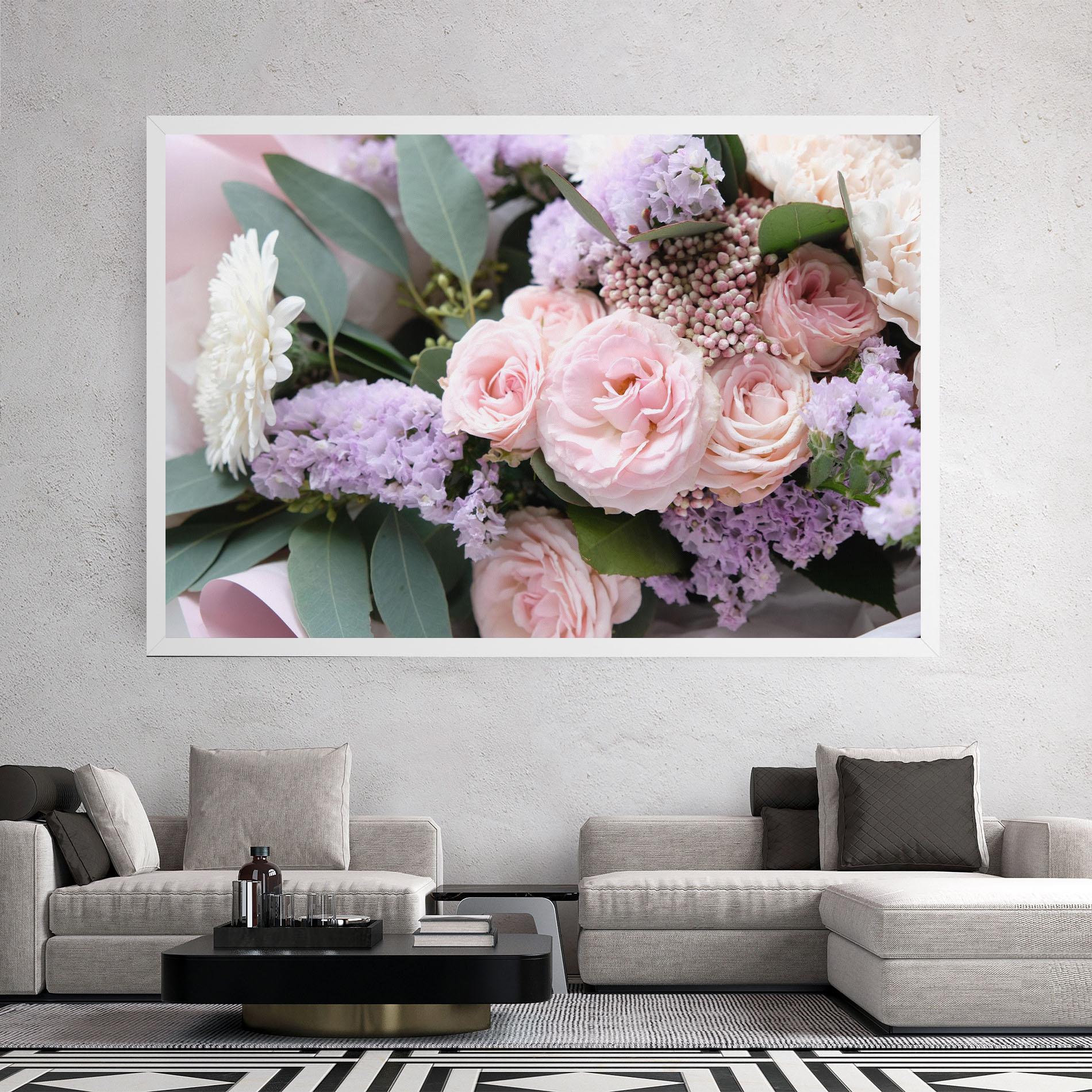 Leinwandbild Beautiful Pink Roses mockup 2