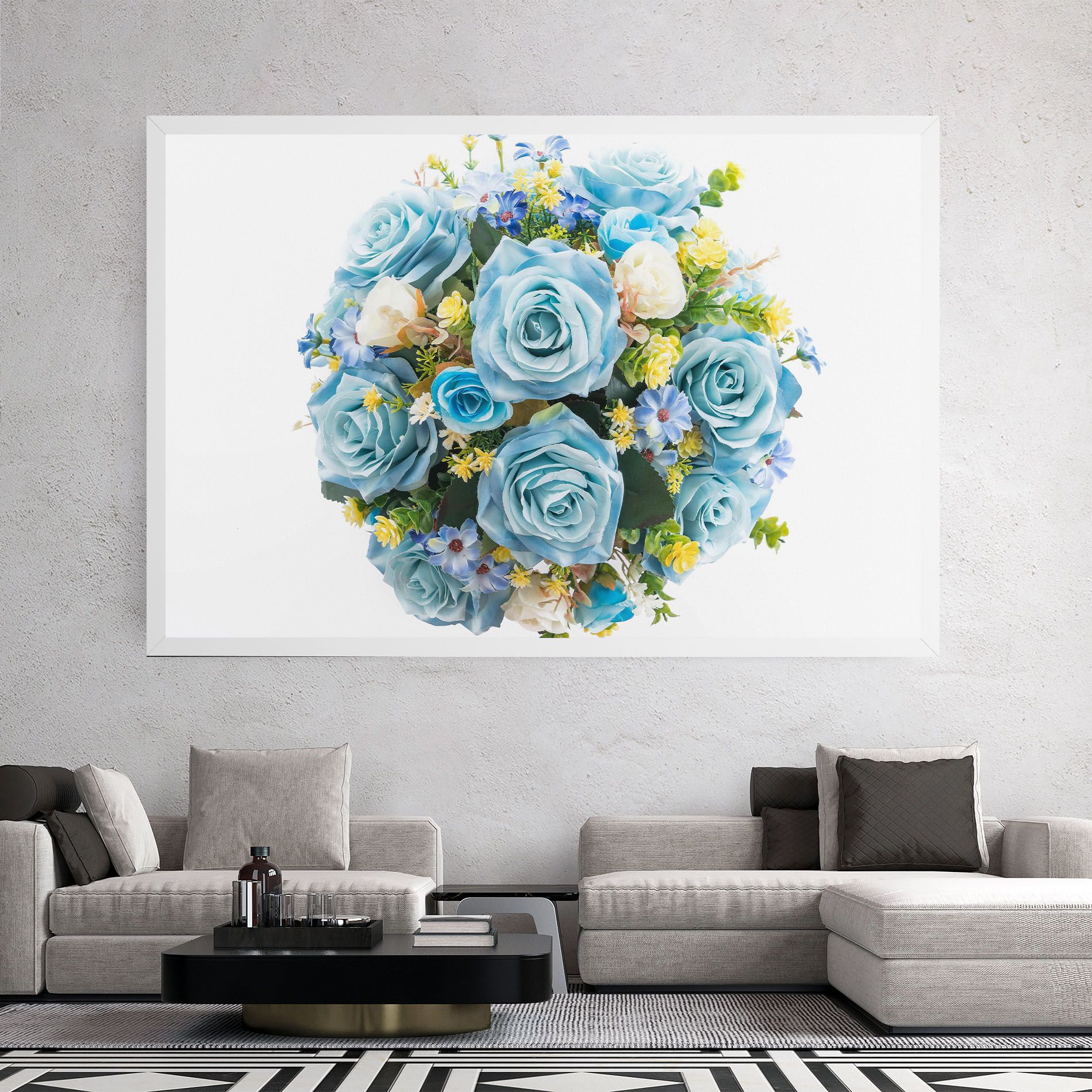 Blue Roses Bouquet mockup 2