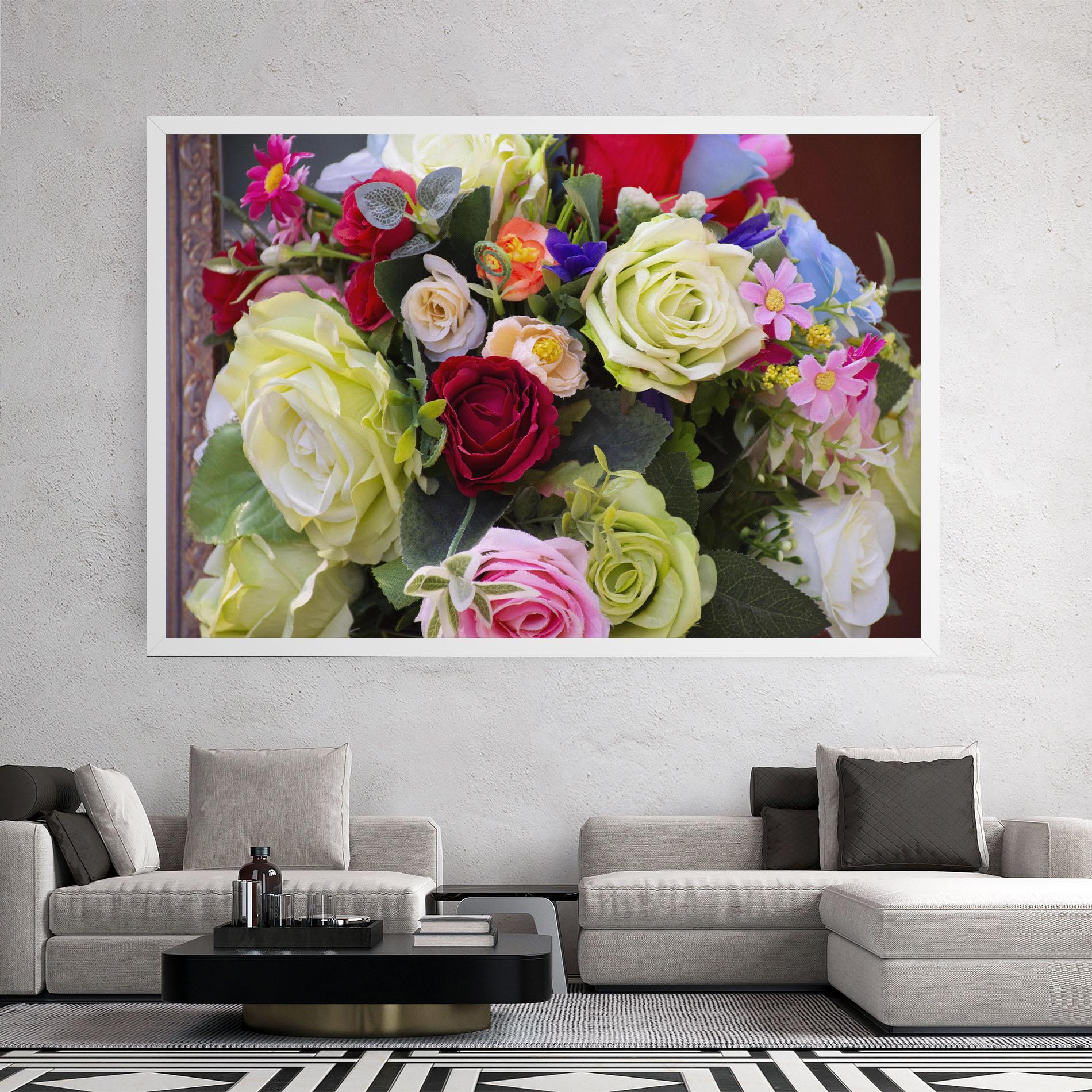 Leinwandbild Mixed Roses Bouquet mockup 2
