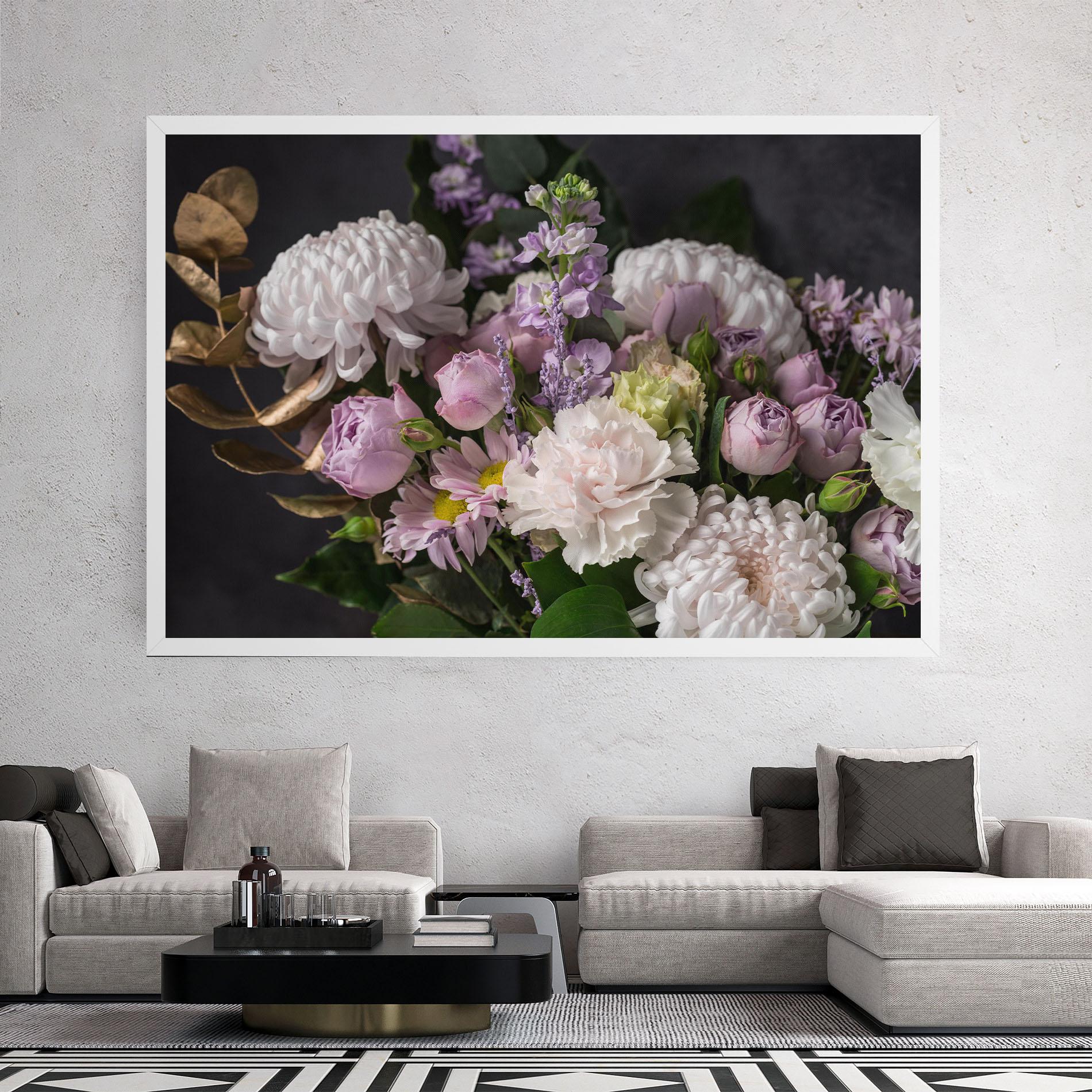 Leinwandbild Pastel Purple Bouquet mockup 2