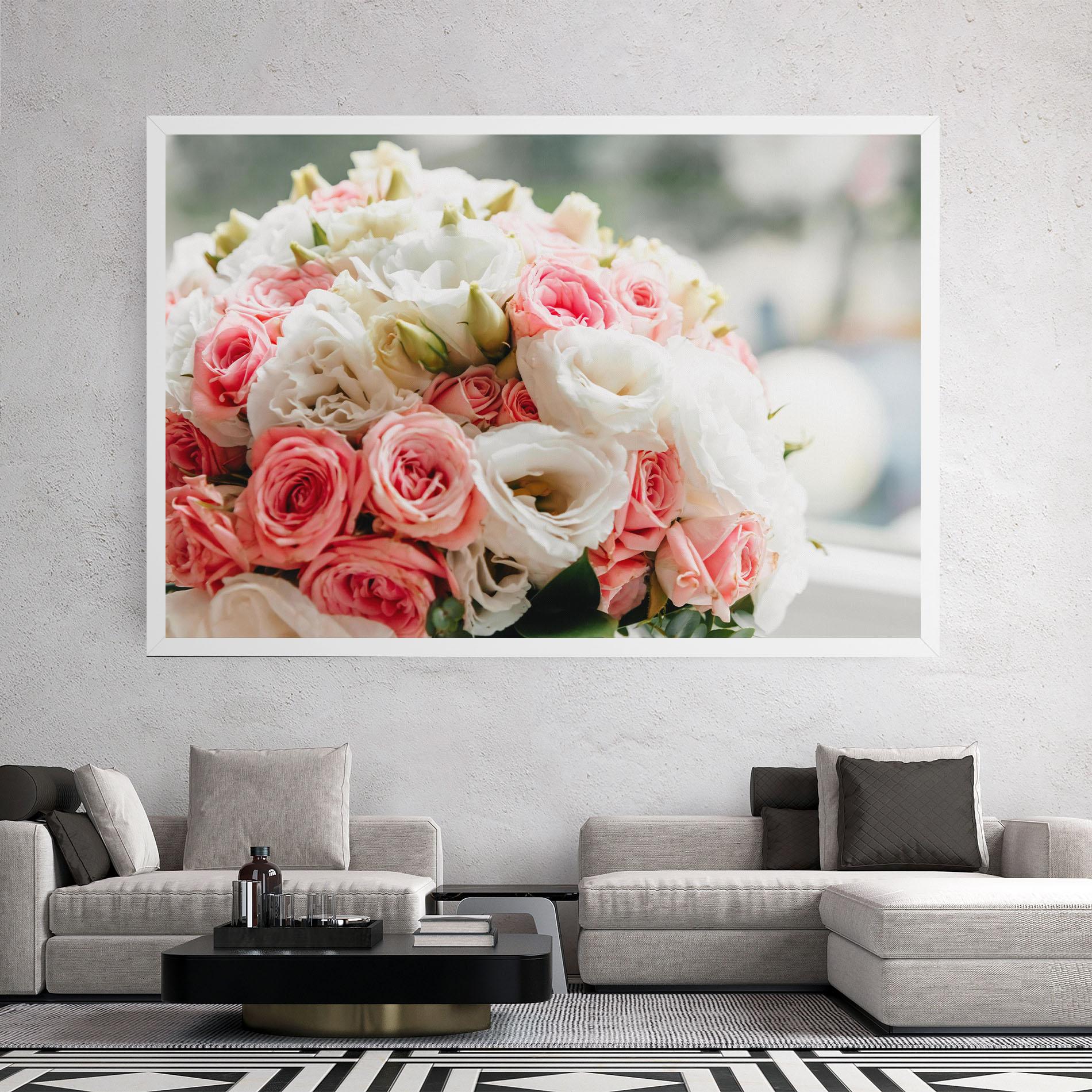 Leinwandbild Pink Beautiful Bouquet mockup 2