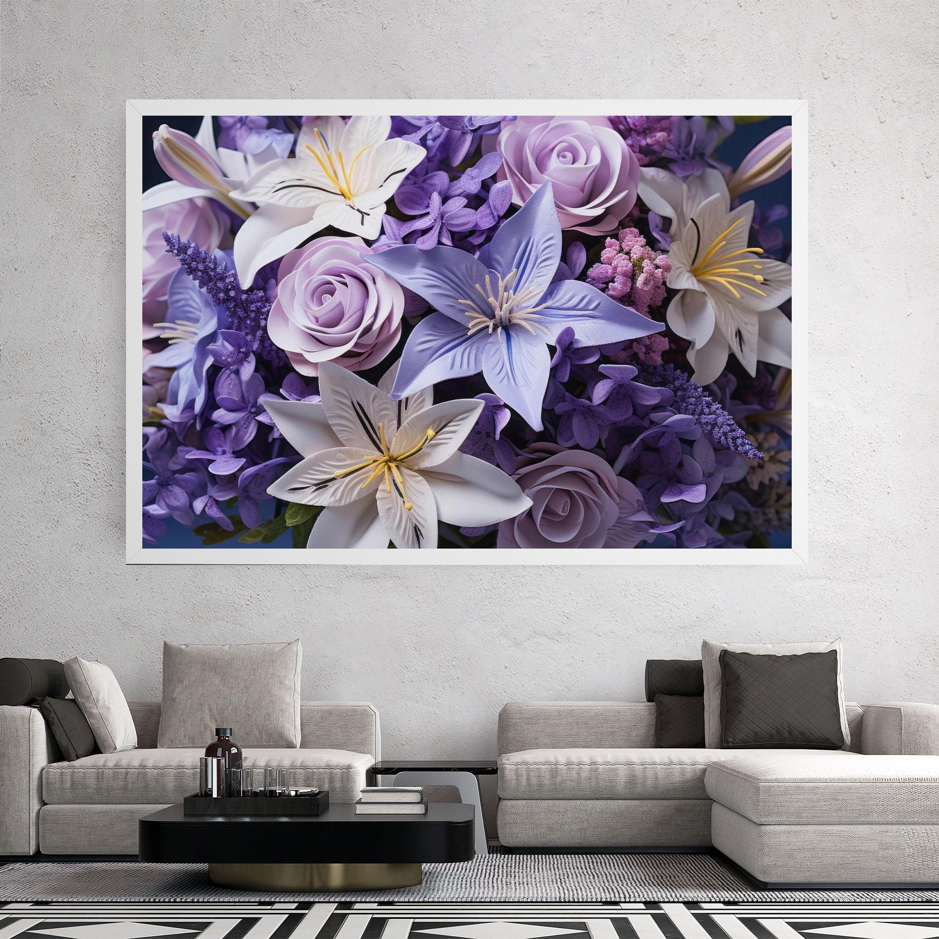 Leinwandbild Purple Cute Bouquet mockup 2