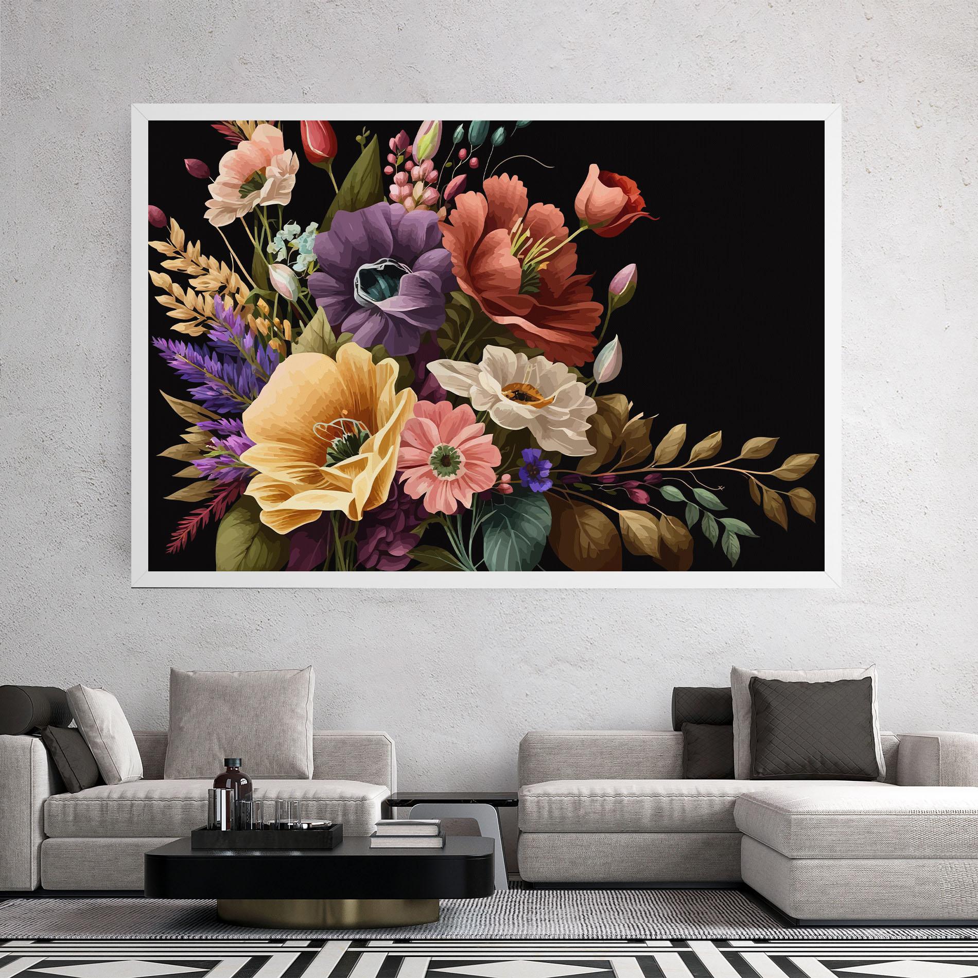 Leinwandbild Vintage Bouquet Art mockup 2